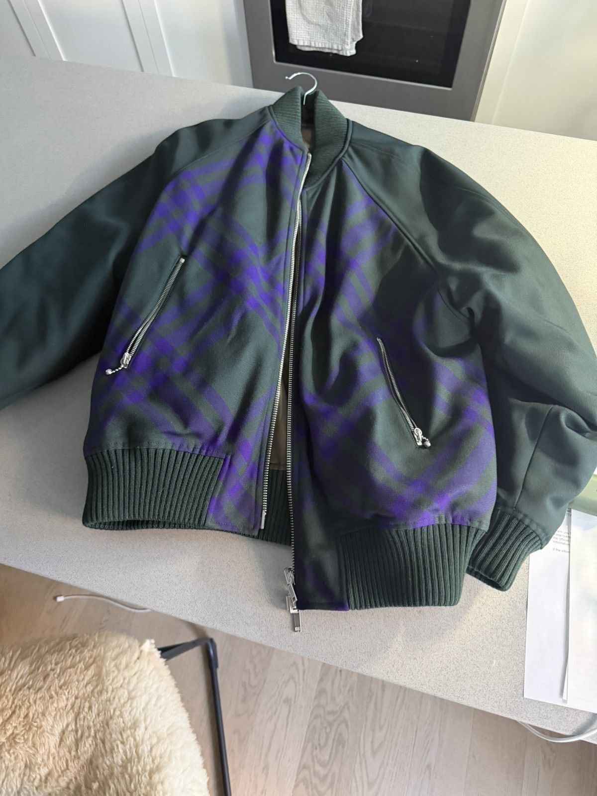 Burberry Burberry Purple and Green Reversible check Bomber Size US S / EU 44-46 / 1 - 3 Thumbnail
