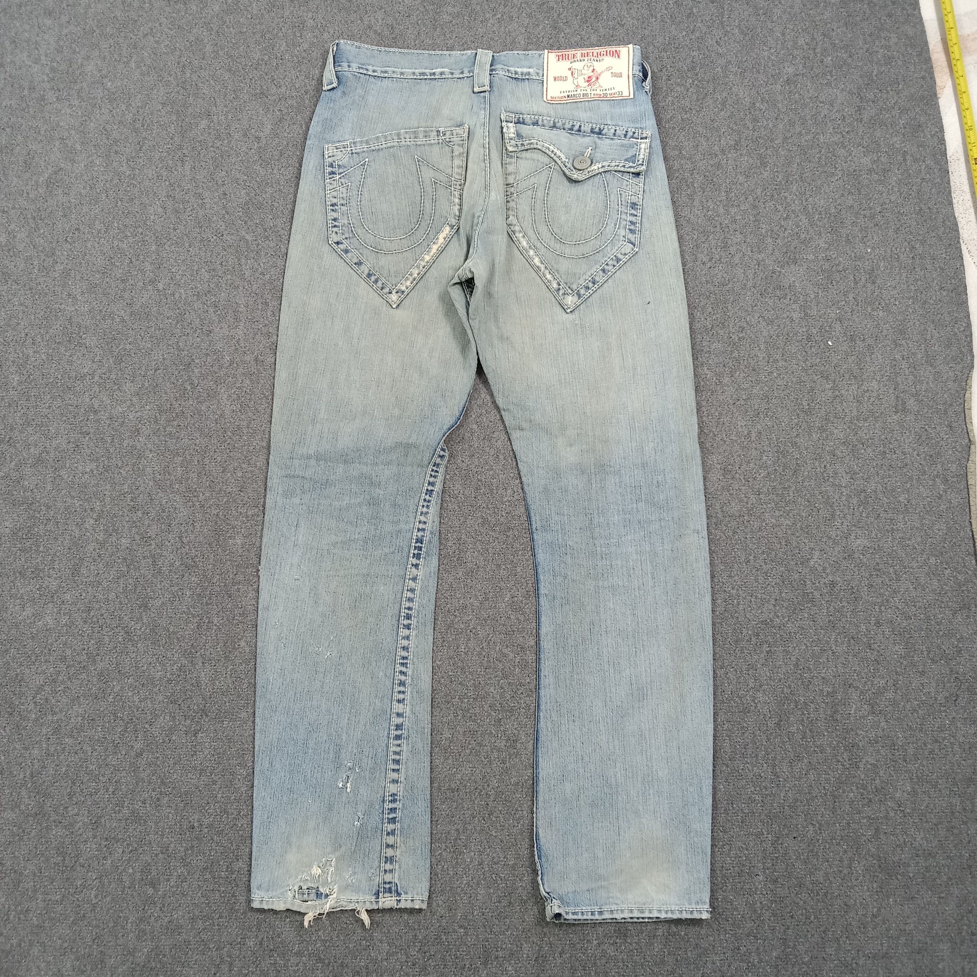 True Religion True Religion Marco Big T Distressed Jeans C272N13 Size US 33 - 7 Thumbnail