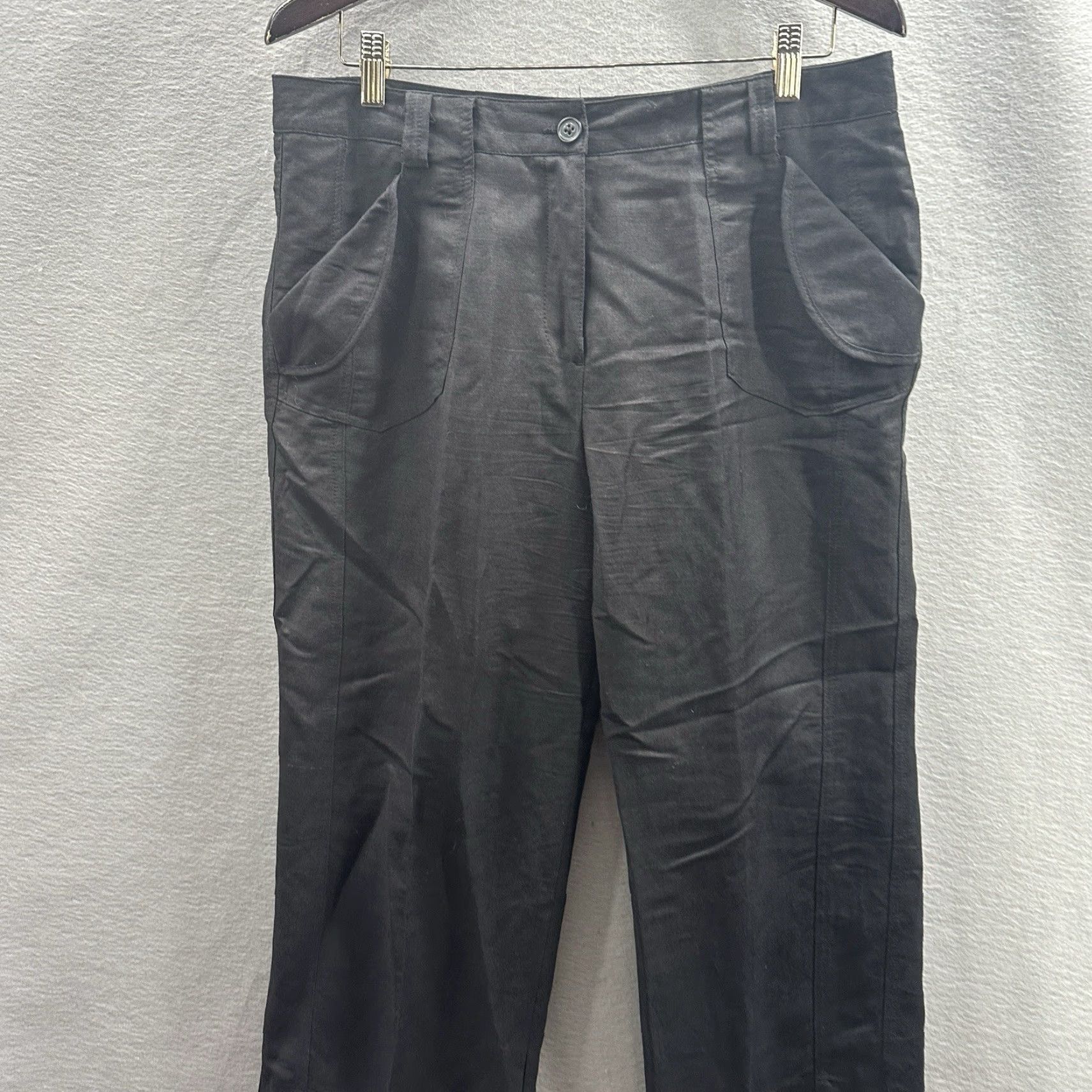 Sandro Sandro Capri Pants Womens 12 Linen Loose Casual Preppy Minimalist Quiet Luxury Size 34" / US 12 / IT 48 - 2 Thumbnail
