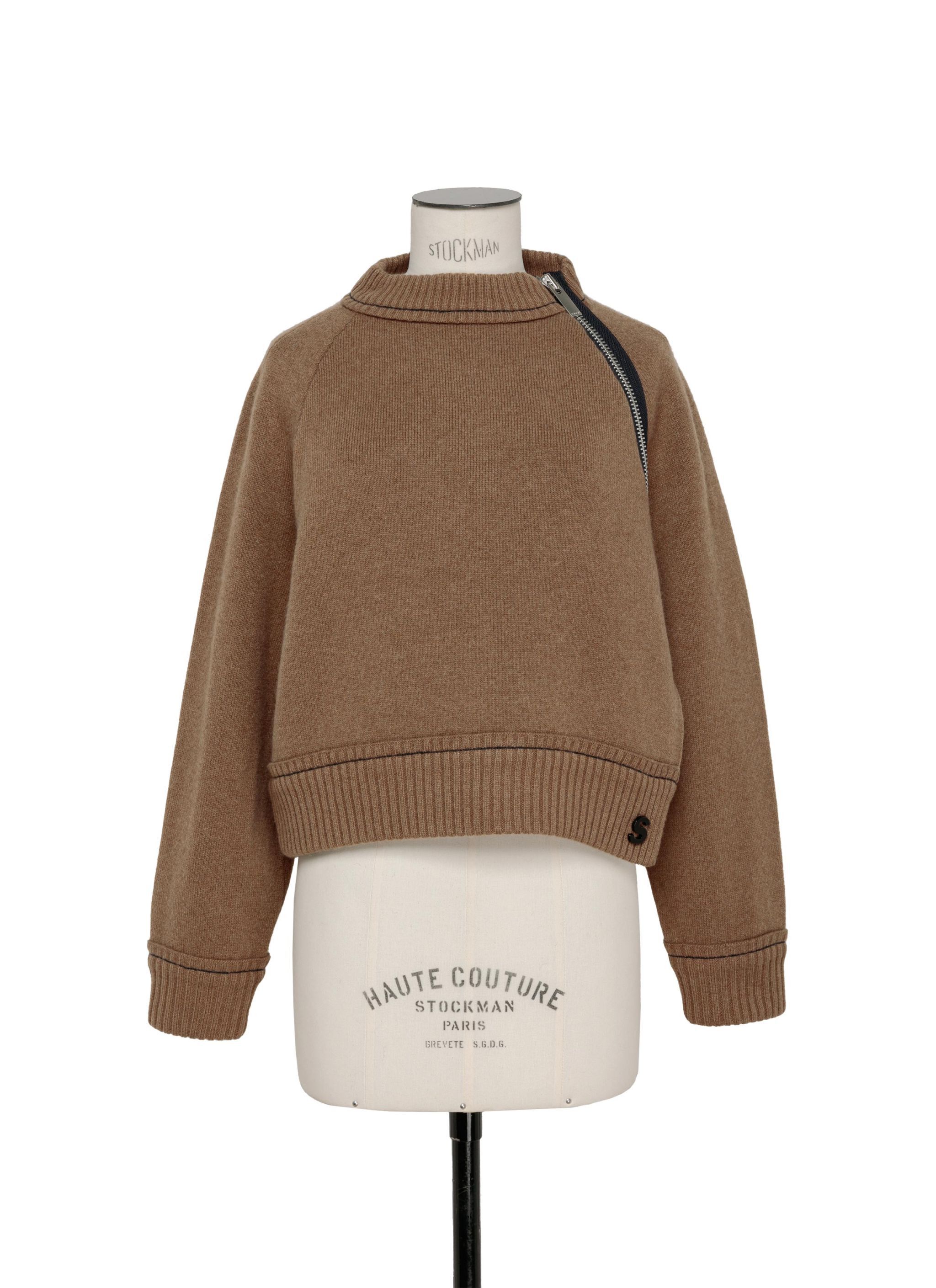 Sacai o1s22i1n0924 Cashmere Cotton Sweater in Brown Size L / US 10 / IT 46 - 1 Thumbnail