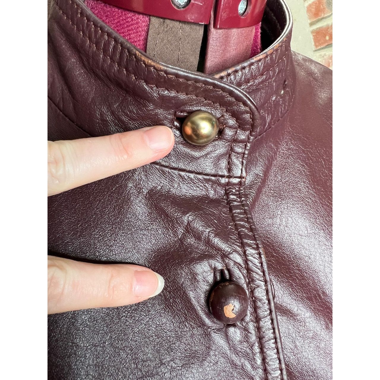 High Sierra leather Jacket OXBLOOD red burgundy wine cropped puff sleeve Size XL / US 12-14 / IT 48-50 - 4 Thumbnail