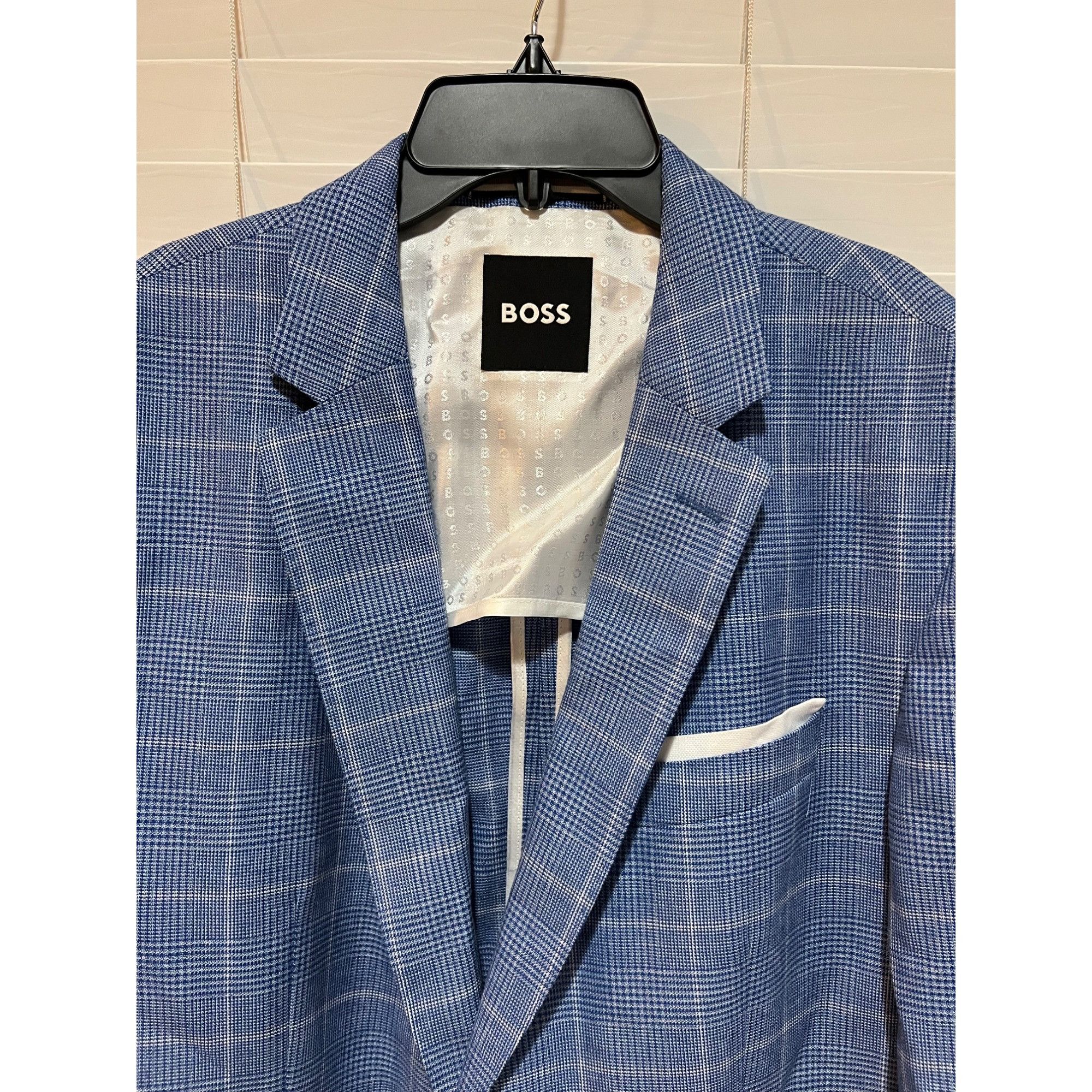 Hugo Boss Hugo Boss Blue Wool Blend Blazer Sport Coat - NWT Size 44L Size 44L - 3 Thumbnail
