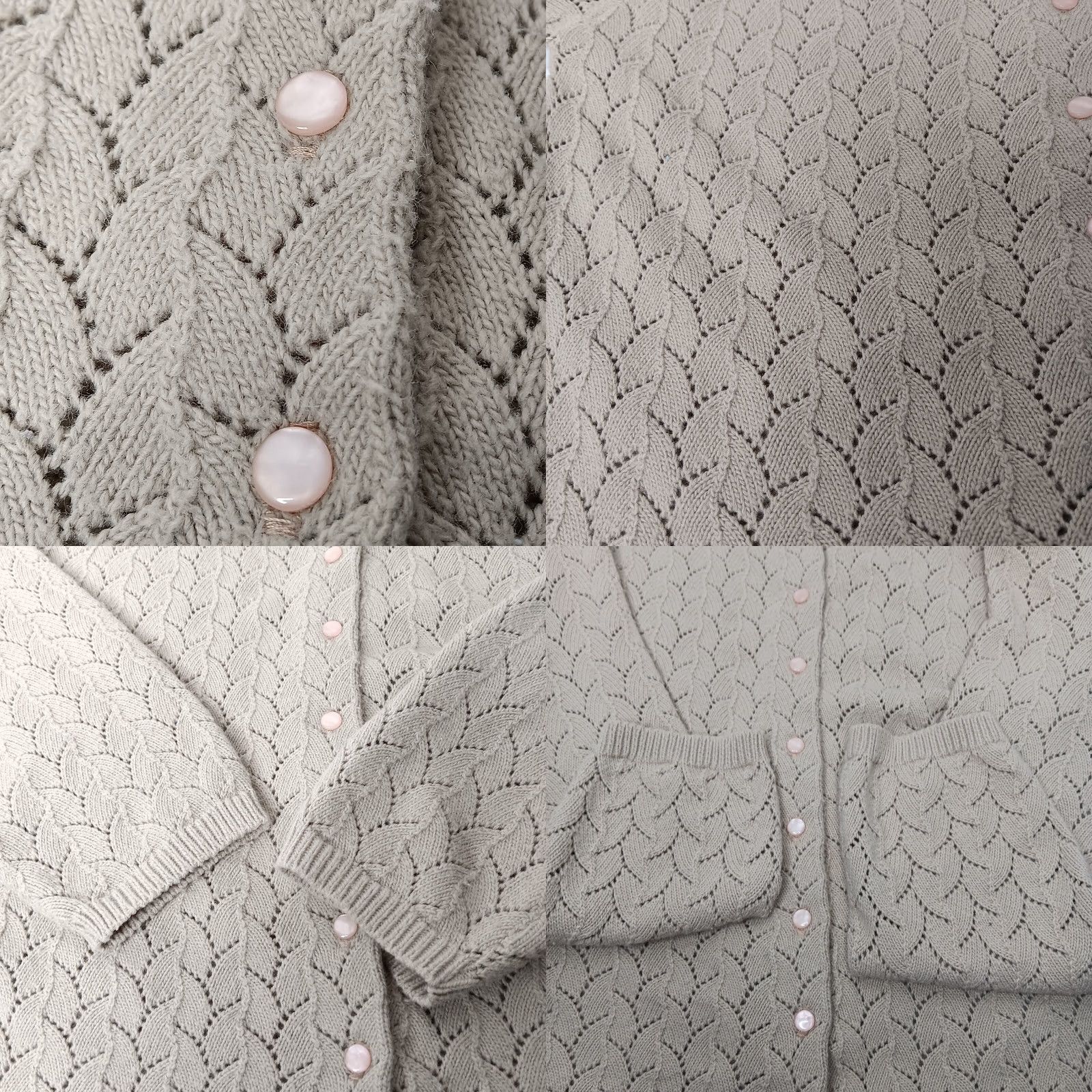 Vintage VINTAGE Bentley Cardigan Sweater Women L Beige Knit Round Neck Long Sleeve Regular Machine Washable Size L / US 10 / IT 46 - 8 Thumbnail