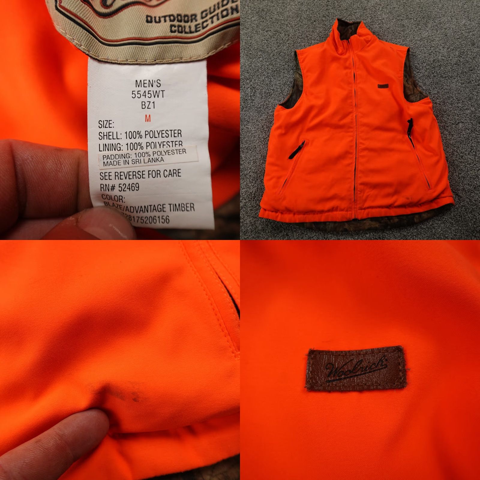 Vintage Woolrich Vest Mens M Realtree Timber Camo Reversible Blaze Hunting Zip Jacket Size US M / EU 48-50 / 2 - 8 Thumbnail