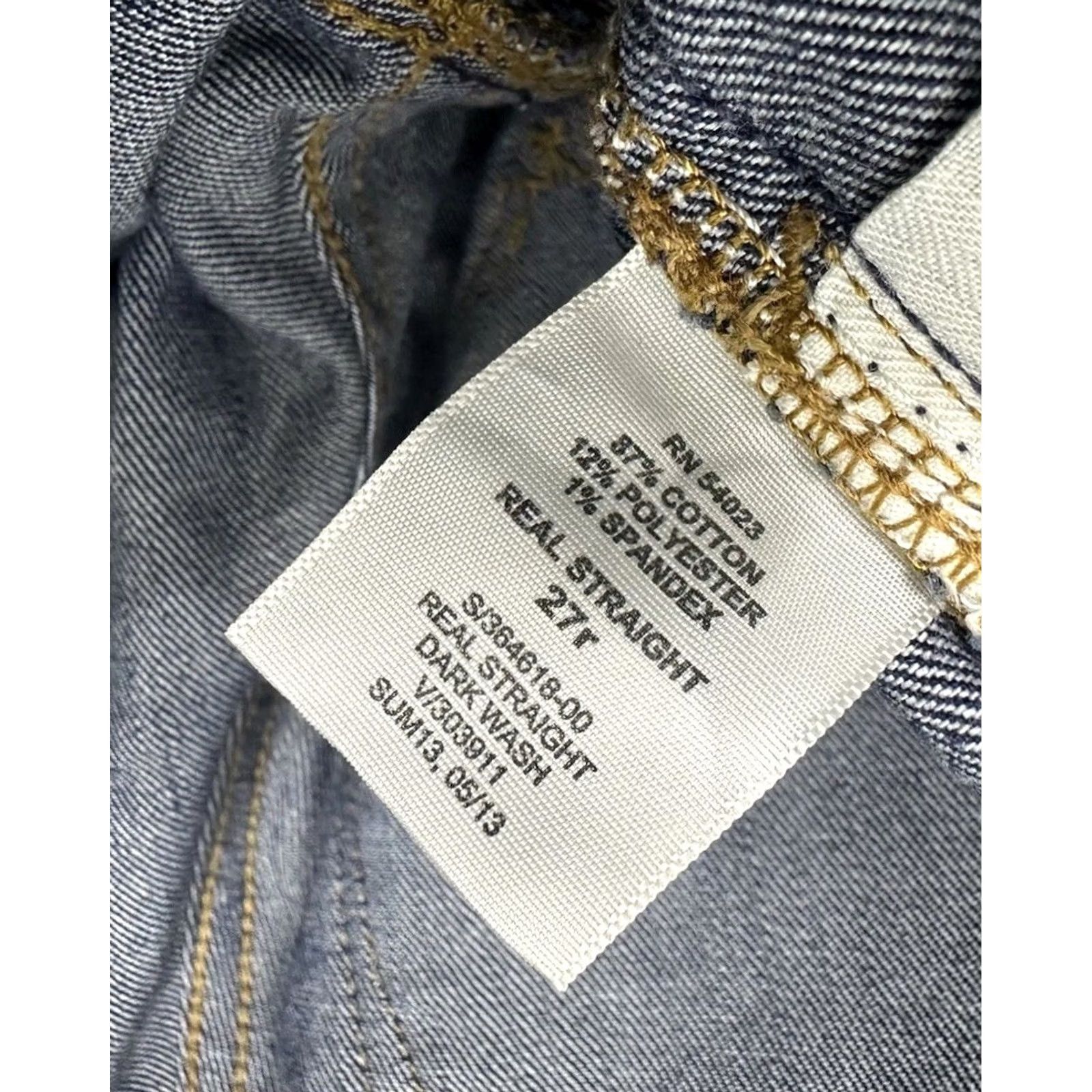 Gap Gap 1969 Womens Straight Jeans Dark Wash Denim 5-Pocket Button 27 Size 27" / US 4 / IT 40 - 6 Thumbnail