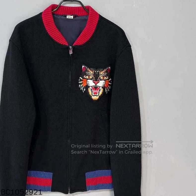 Gucci Black Embroidered Tiger Head Jacket. Size US L / EU 52-54 / 3 - 2 Thumbnail
