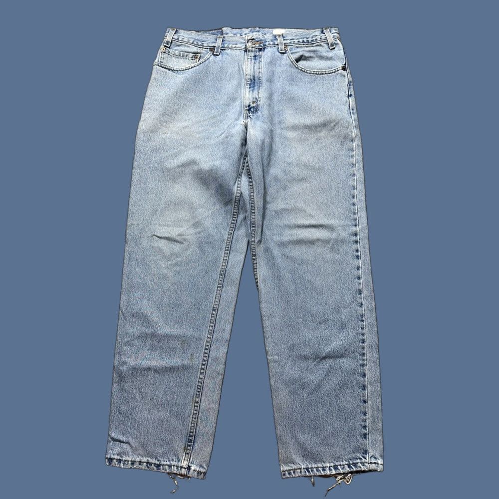 Levi's VINTAGE Levi’s 550 Jeans Straight Leg Relaxed Fit Light Wash 35 X 28.5 Mens Levi's 550 80s 90s Grunge Logo USA Jeans Size US 35 - 1 Thumbnail