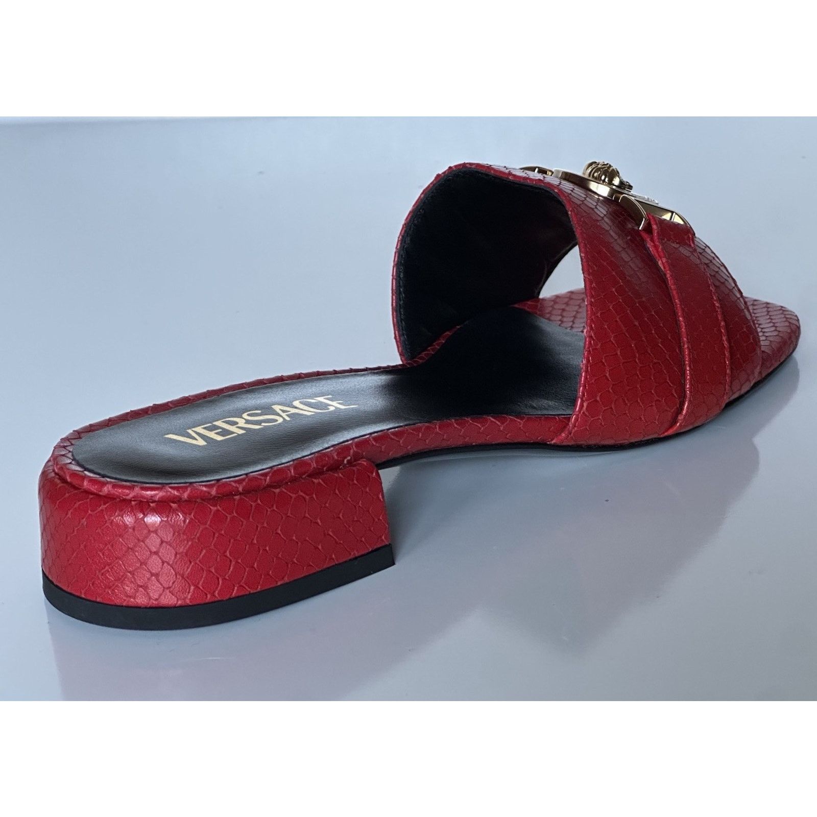 Versace VERSACE Gold Medusa Women's Dark Red Sandals 9 US 1014748 Size US 9 / IT 39 - 4 Thumbnail