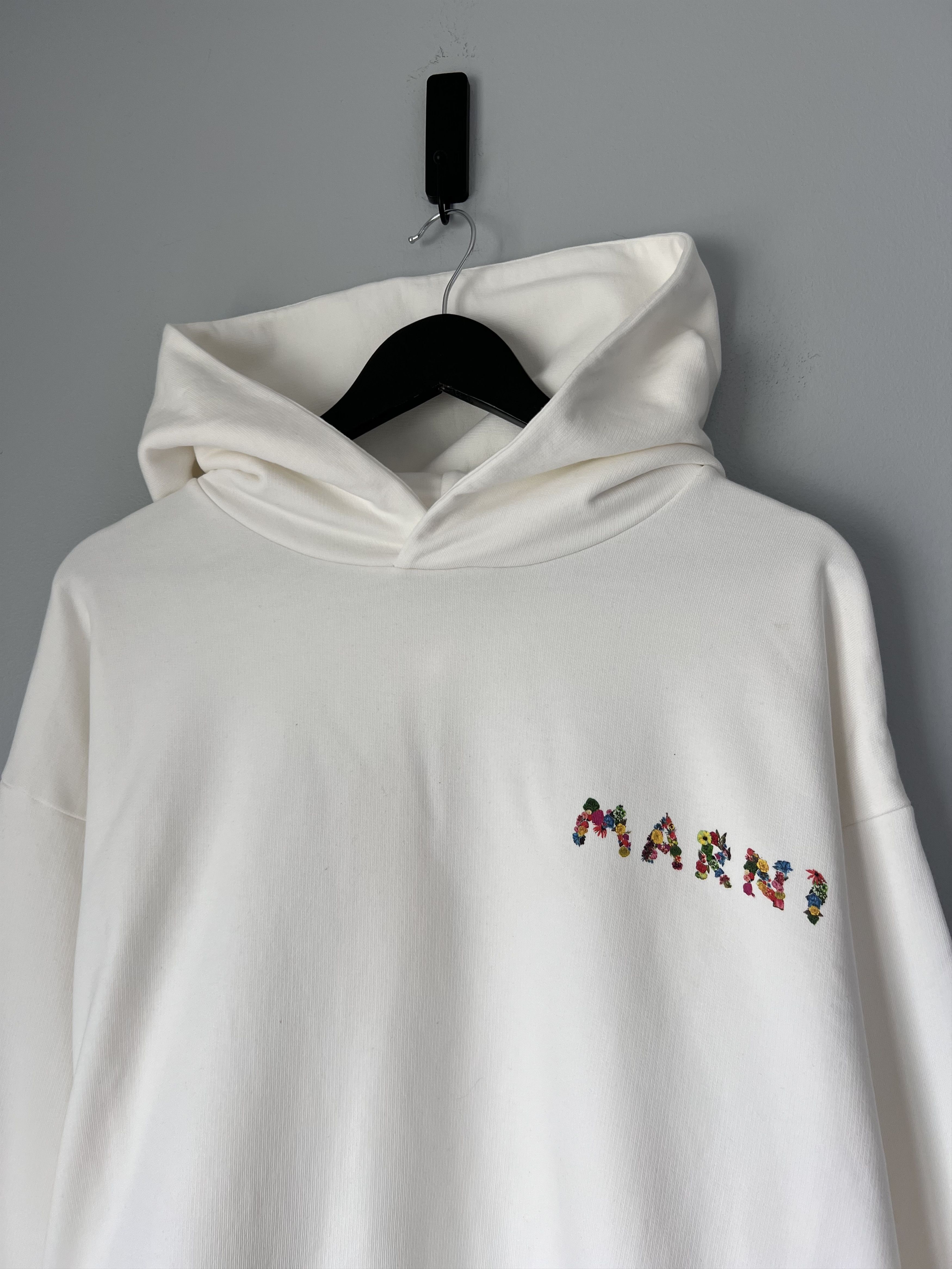 Marni Marni Collage Bouquet Logo Hoodie in White Size US M / EU 48-50 / 2 - 4 Thumbnail