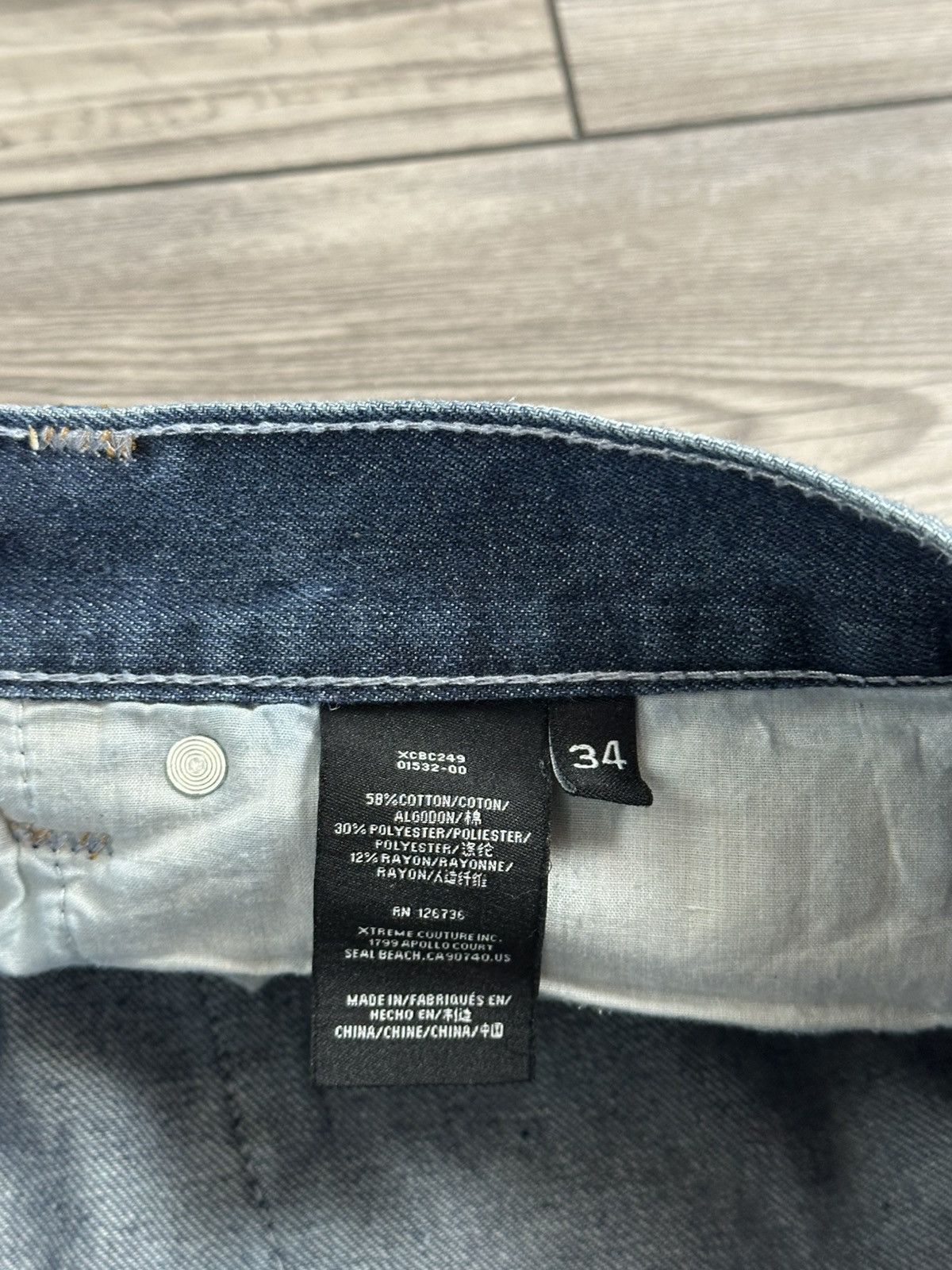 Affliction × Vintage Crazy Vintage Y2K Xtreme Couture Jeans Size US 37 - 5 Thumbnail
