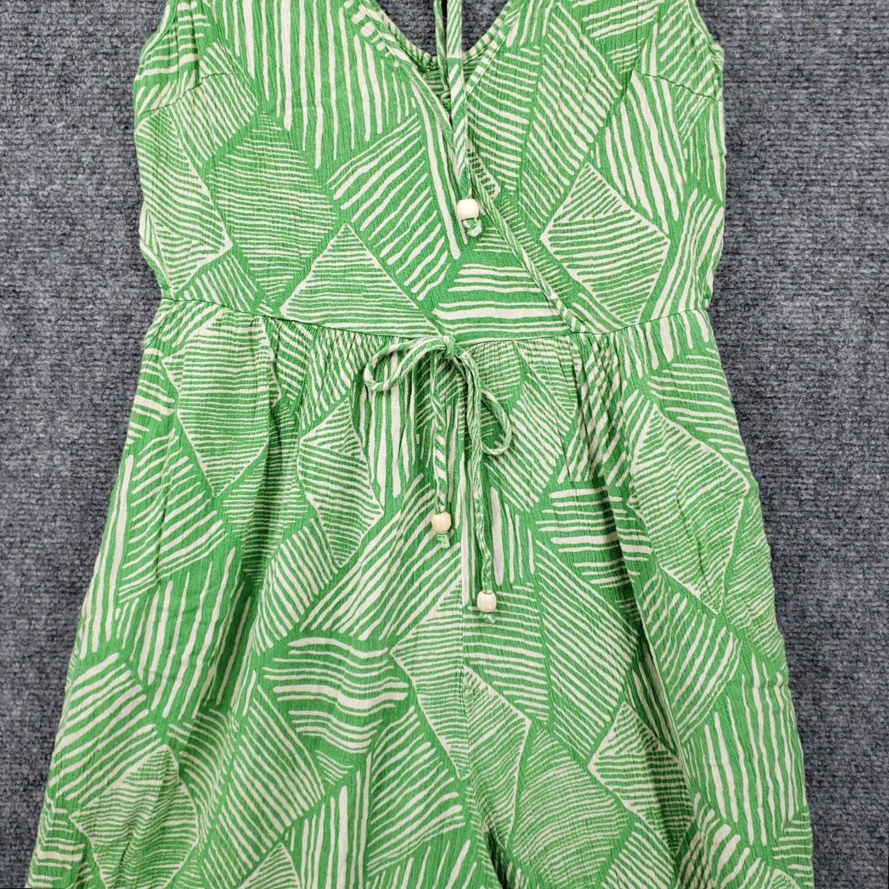 Vintage Band The Free Jumpsuit Women M Green Sleeveless V-Neck Wide-Leg One-Piece Casual Size 32" / US 10 / IT 46 - 4 Thumbnail