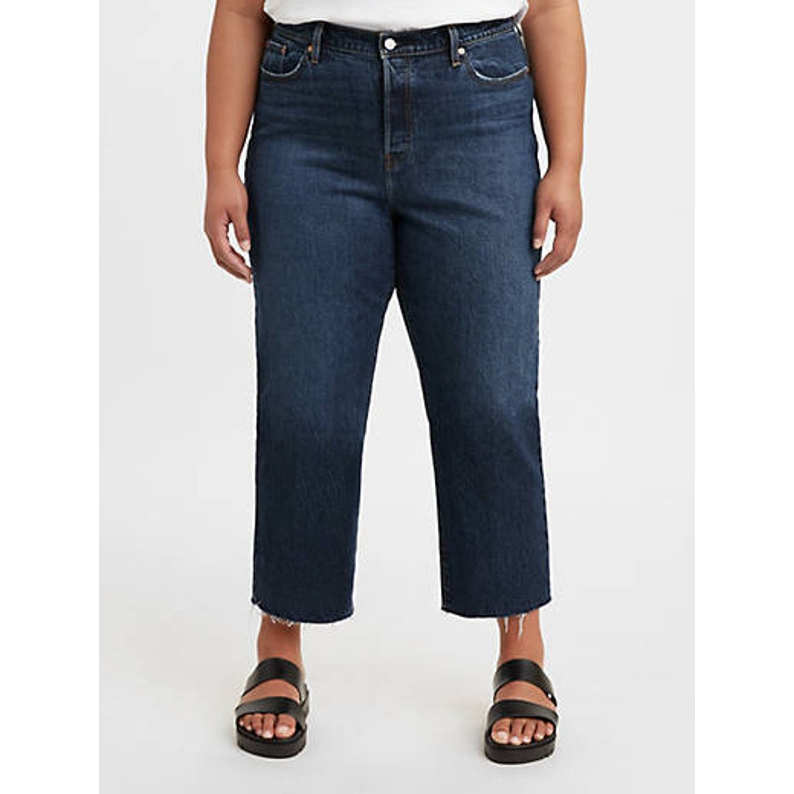 Levi's Levis Premium Wedgie Straight Button Fly Raw Hem Jeans NWT Size 39" - 1 Thumbnail