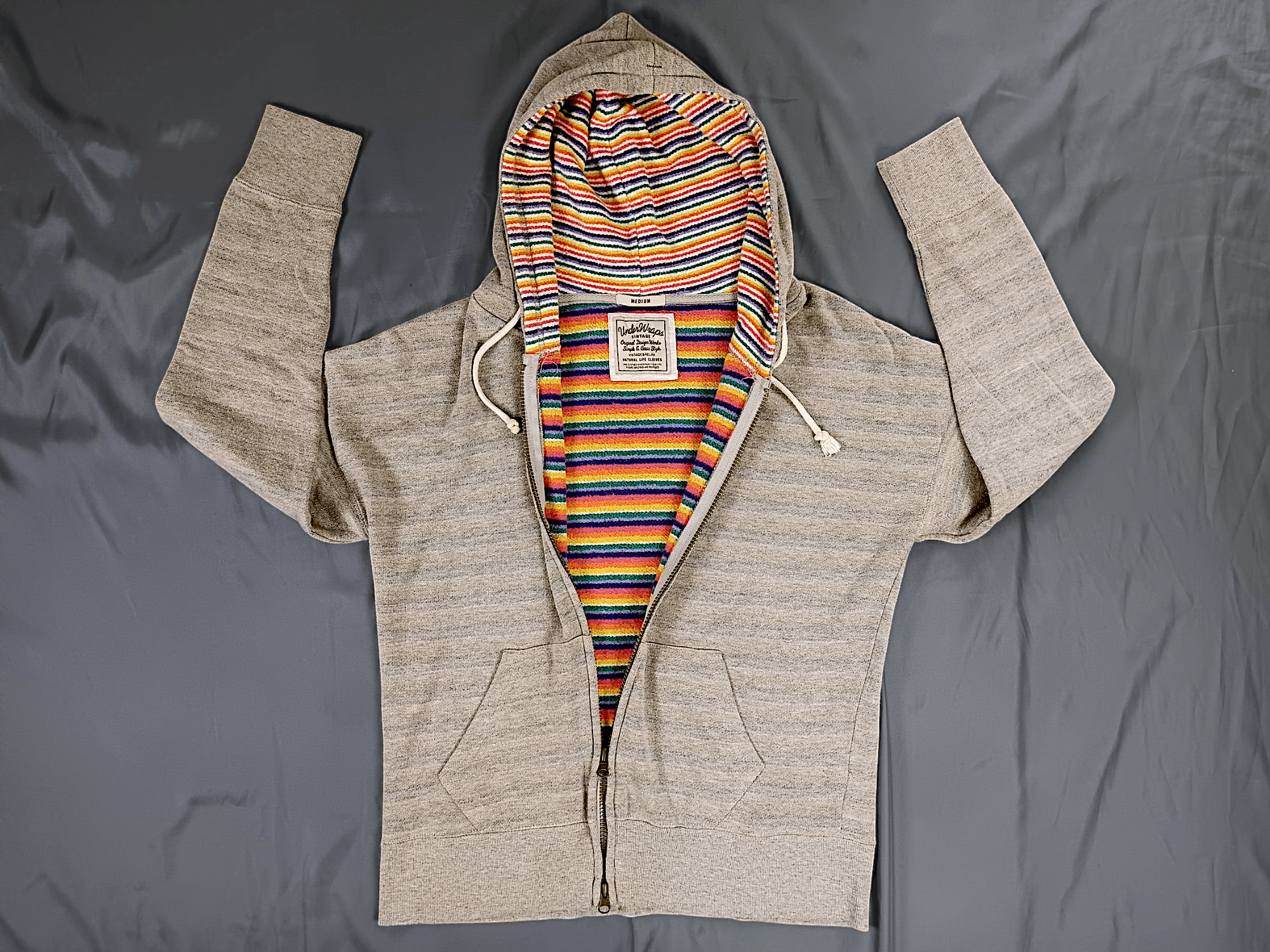 If Six Was Nine × Japanese Brand Vintage & Relax UNDER WRAPS Striped Rainbow Zipper Hoodie Size US M / EU 48-50 / 2 - 12 Thumbnail