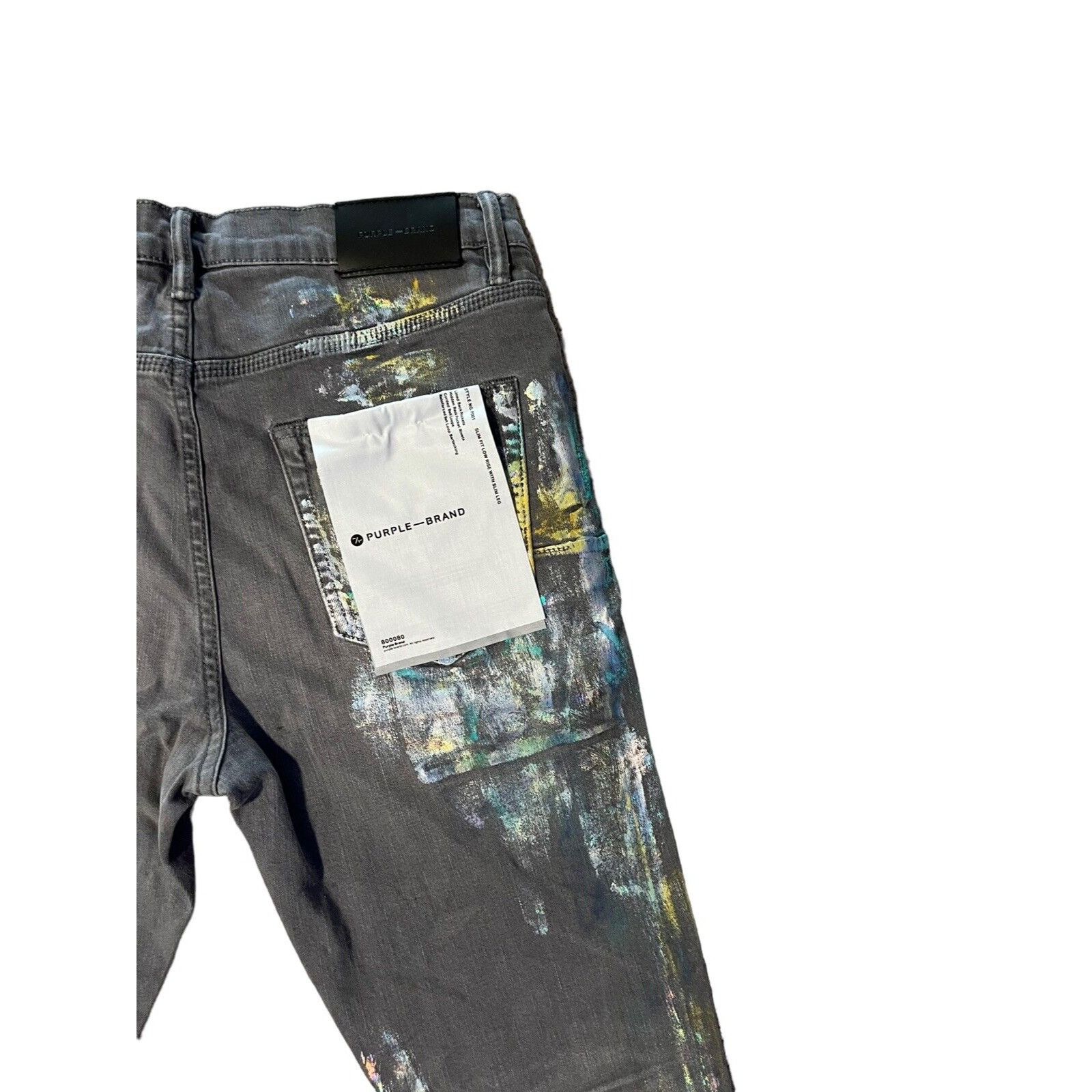 PURPLE BRAND 31 X 32Low on sale Rise Slim Jeans Paint Splatter