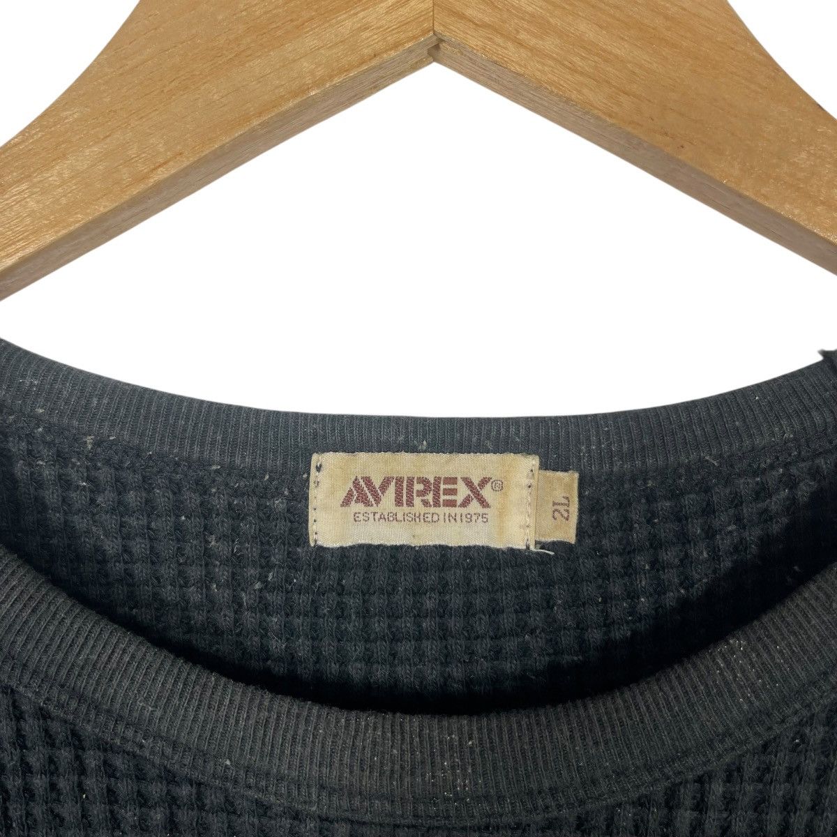 Avirex Vintage Avirex Hornet Waffle Knit T Shirt US Black Military Size US XXL / EU 58 / 5 - 4 Thumbnail