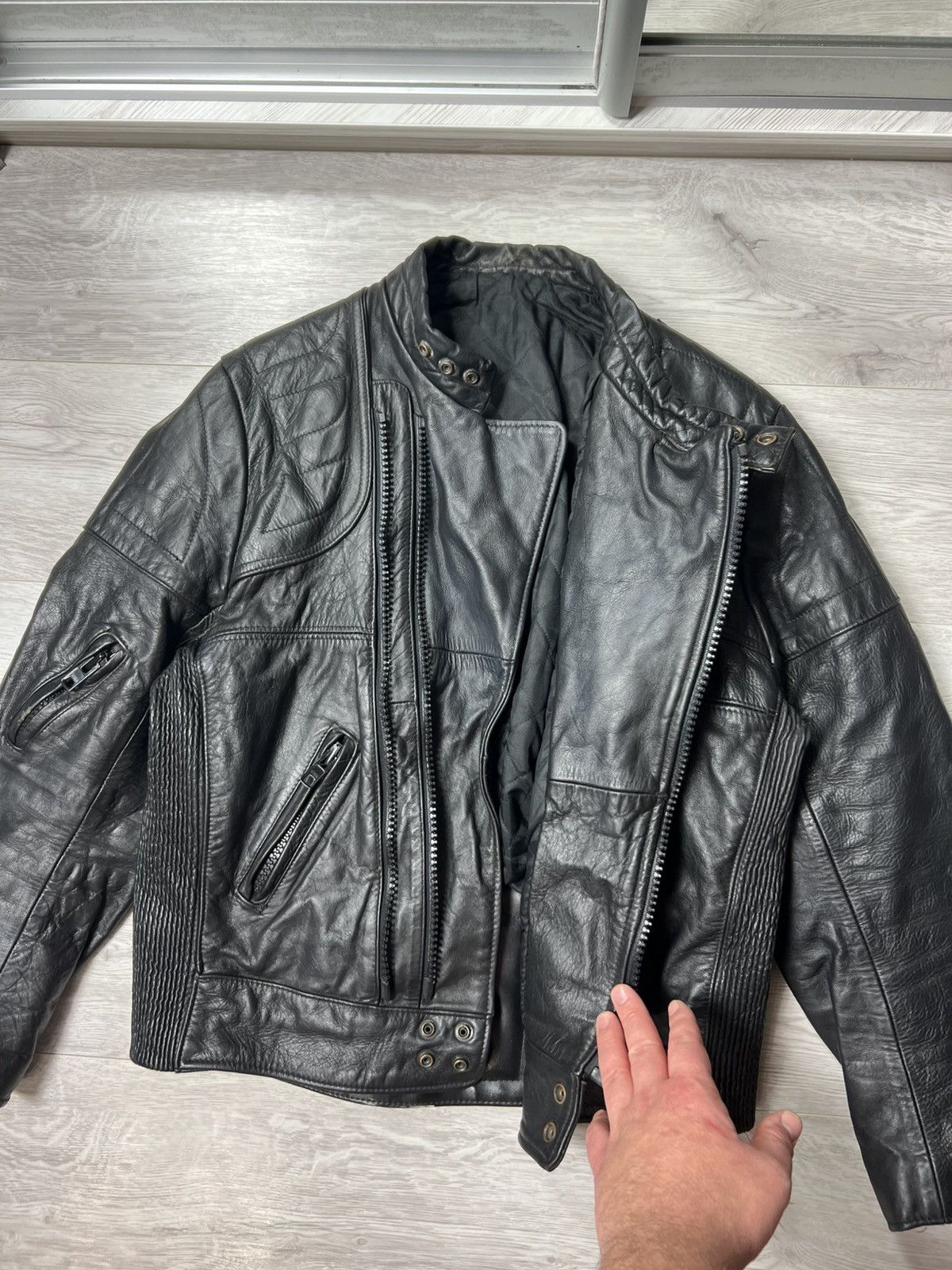 Genuine Leather Vintage Heavyweight Biker Motorcycle Leather Jacket Racing Size US M / EU 48-50 / 2 - 14 Thumbnail
