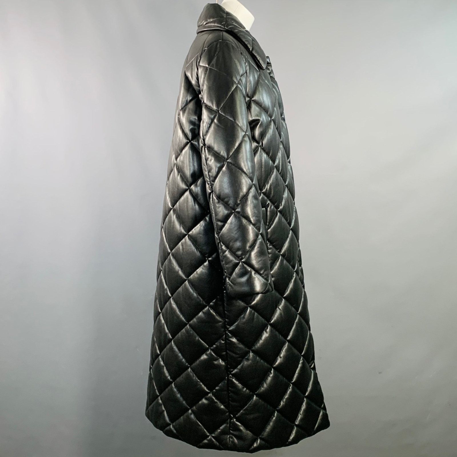 STAND STUDIO STAND STUDIO Dorothea Black Faux Leather Quilted Snaps Coat Size S / US 4 / IT 40 - 2 Thumbnail
