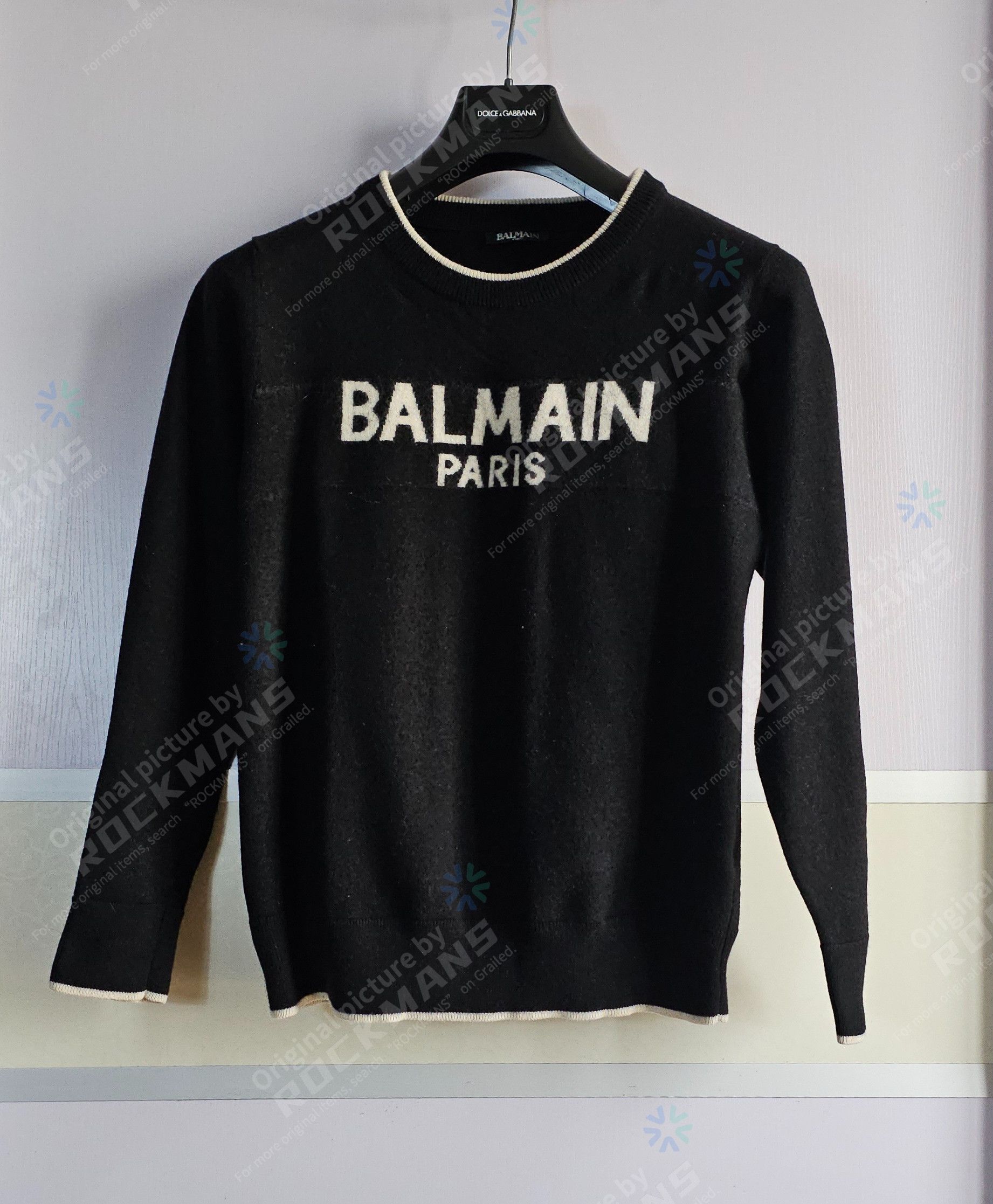 Balmain Balmain Paris intarsia black wool crewneck size M like S Size US M / EU 48-50 / 2 - 2 Thumbnail