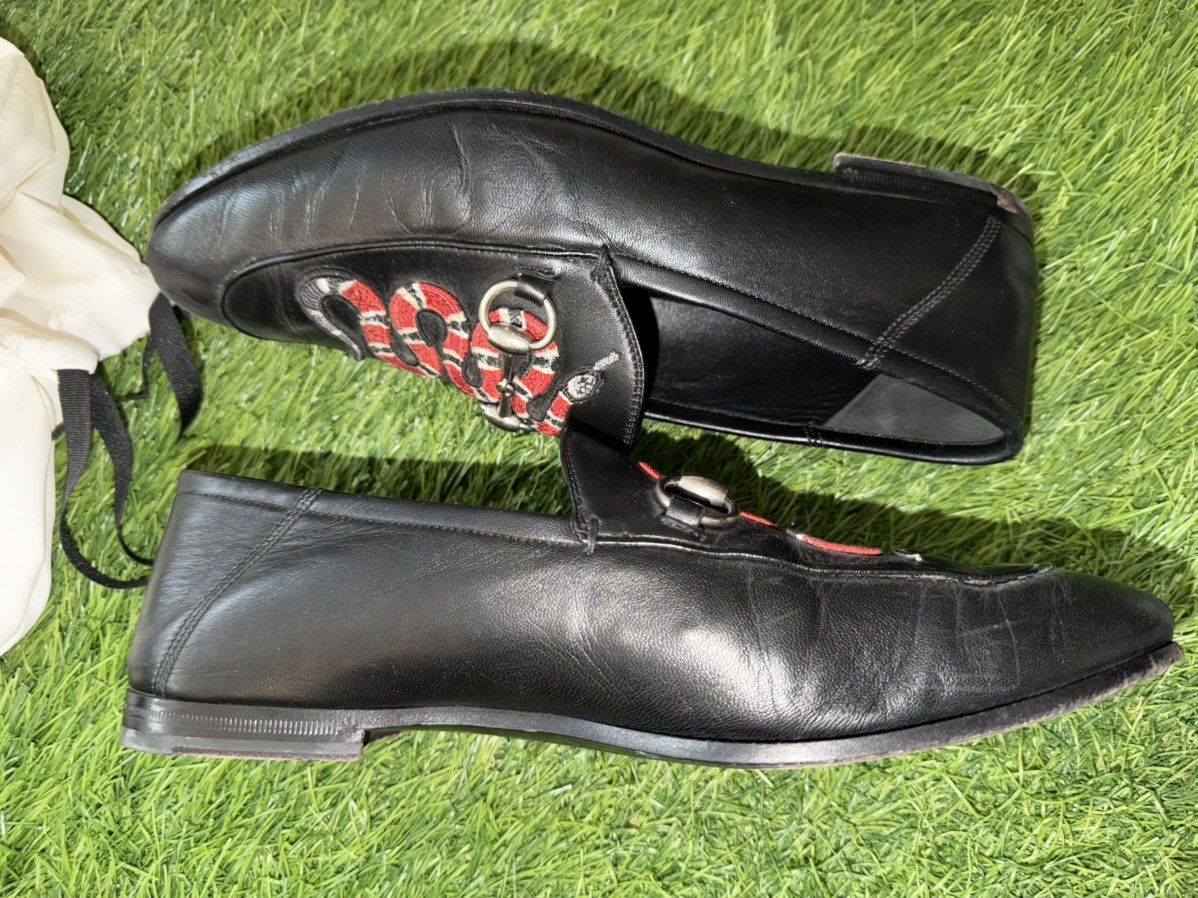 Gucci Gucci Snake Black Leather Horsebit Mens Loafers Size US 8.5 / EU 41-42 - 5 Thumbnail