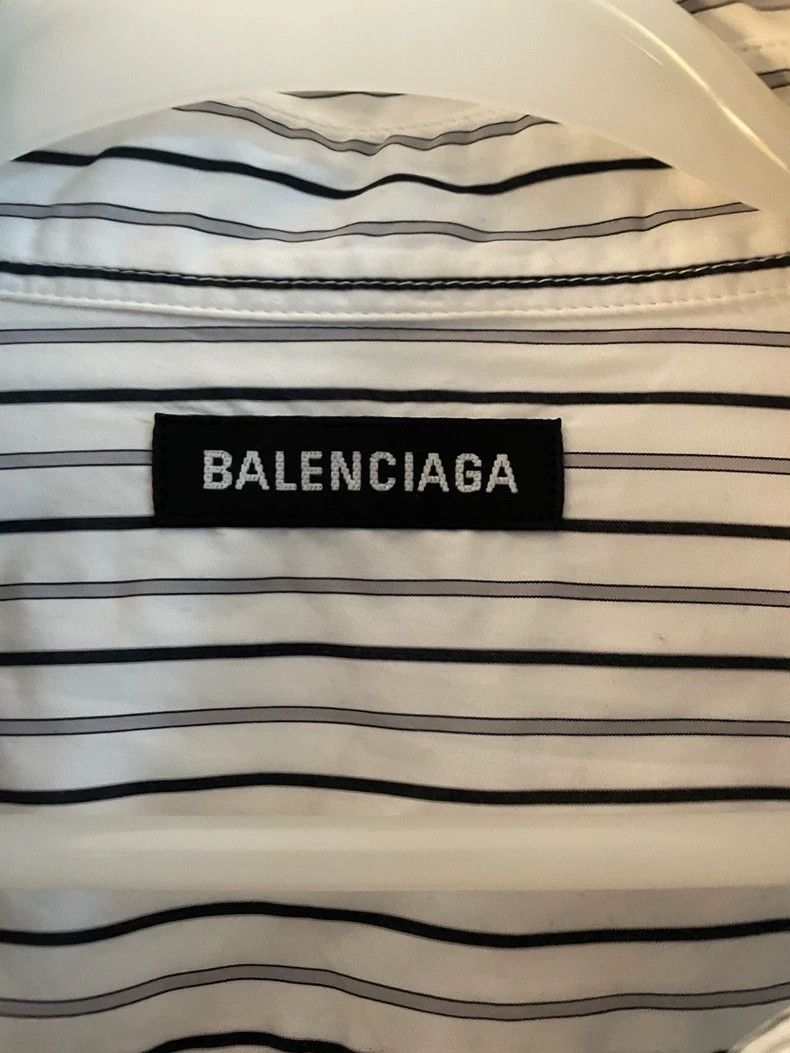 Balenciaga Balenciaga 20ss PepsiCo Striped Short Sleeve Shirt 2501-Nex Size US XXS / EU 40 - 3 Thumbnail