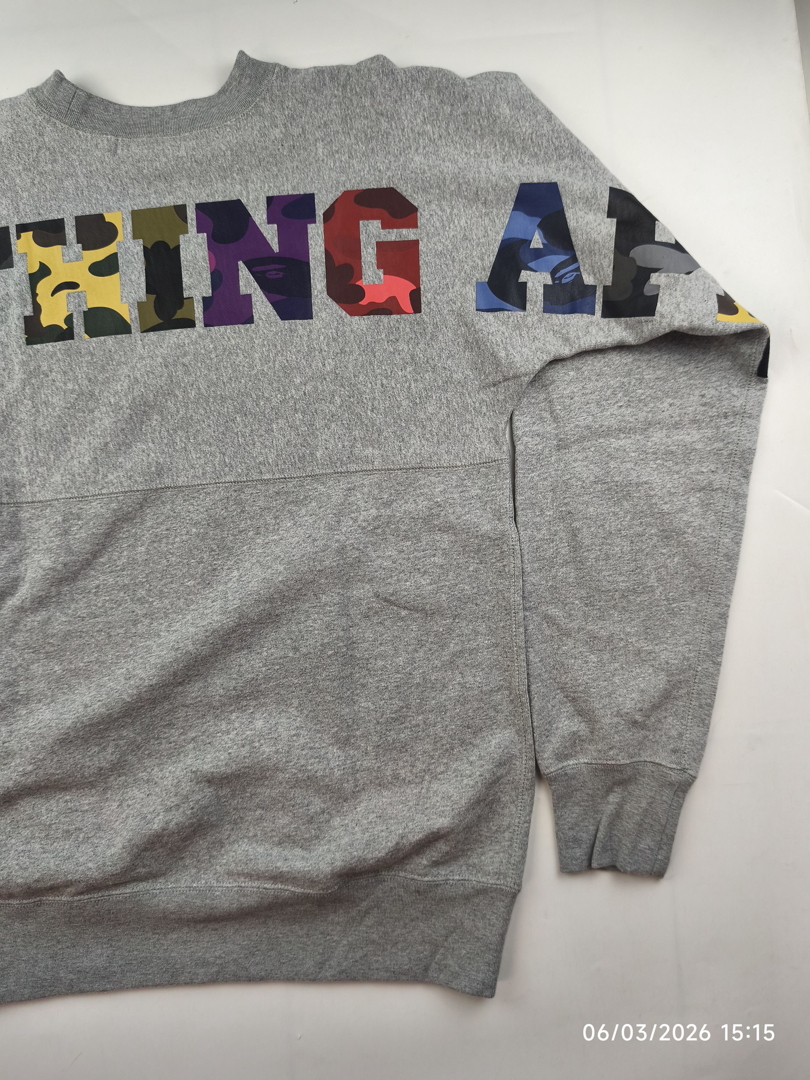 Bape Bape - one point - multi camou script sweatshirt Size US L / EU 52-54 / 3 - 18 Thumbnail