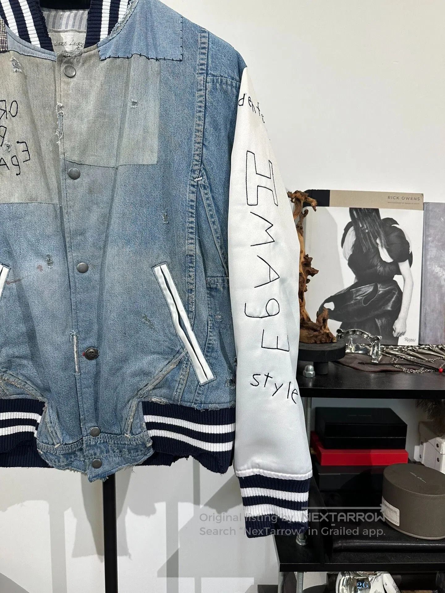 Greg Lauren Greg Lauren Silk Patchwork Baseball Jacket. Size US M / EU 48-50 / 2 - 4 Thumbnail