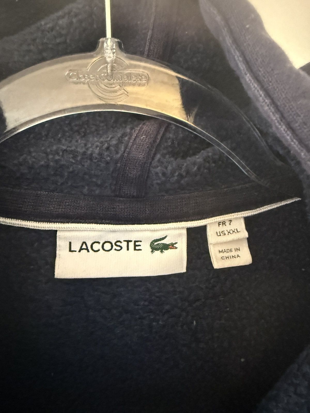 Lacoste Lacoste Navy Blue Zip-Up Fleece Hoodie Size US XXL / EU 58 / 5 - 3 Thumbnail