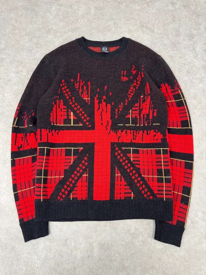 Alexander McQueen AW2012 Alexander Mcqueen Black & Red UK Flag Destructured Sweater Size US L / EU 52-54 / 3 - 1 Thumbnail