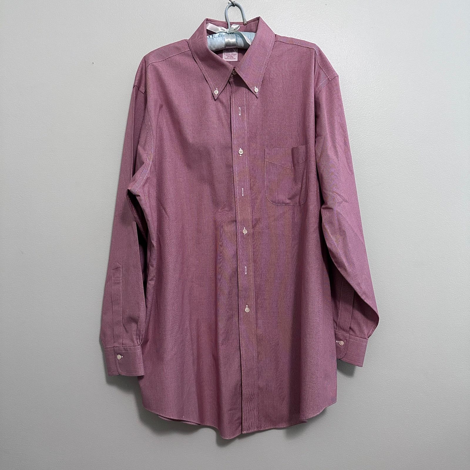 Brooks Brothers Brooks Brothers red houndstooth plaid button down Size US XL / EU 56 / 4 - 2 Thumbnail