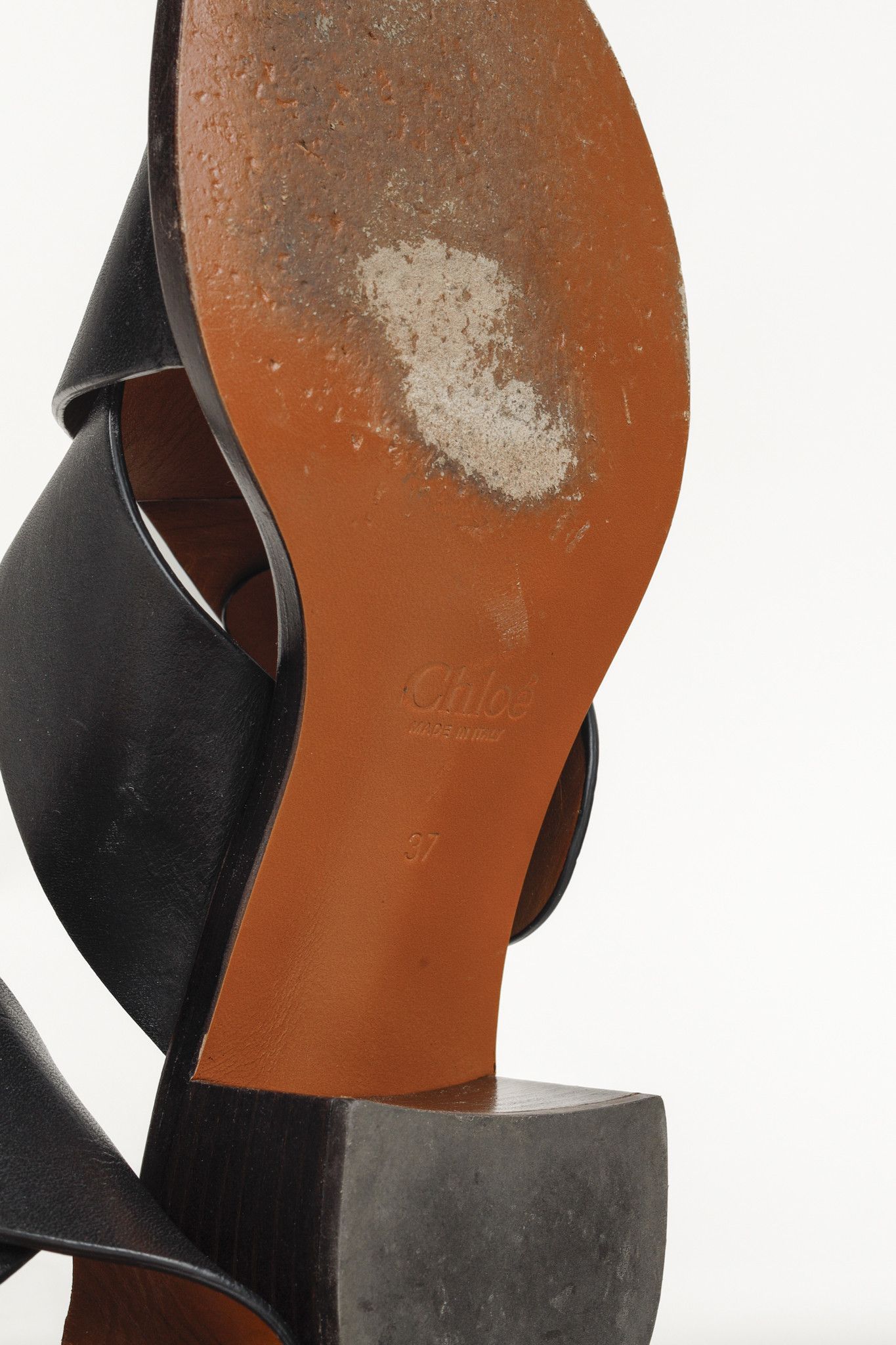 Chloe Chloe Button Black Crisscross Leather Slide Sandal Size US 7 / IT 37 - 5 Thumbnail
