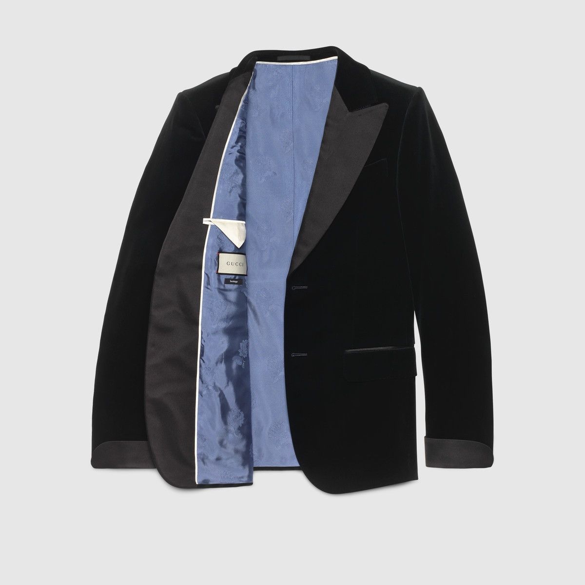 Gucci oc11z1025 Fitted Velvet Jacket in Black Size US XL / EU 56 / 4 - 5 Thumbnail