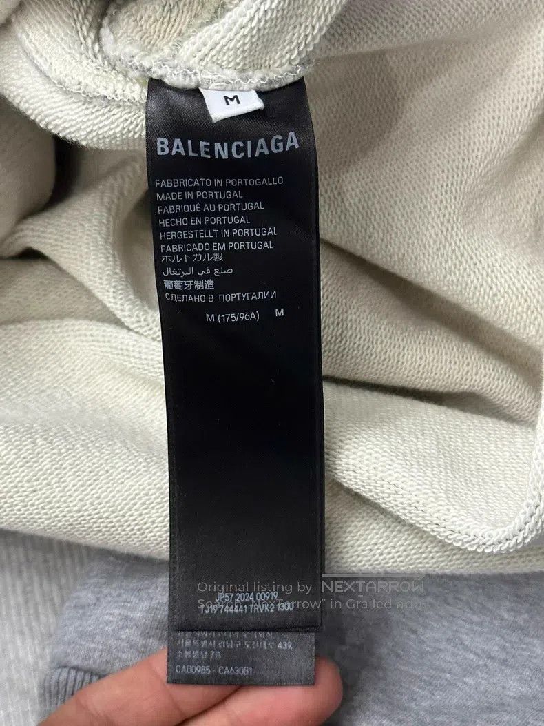 Balenciaga Balenciaga Gray Tape Logo Hoodie Size US M / EU 48-50 / 2 - 3 Thumbnail
