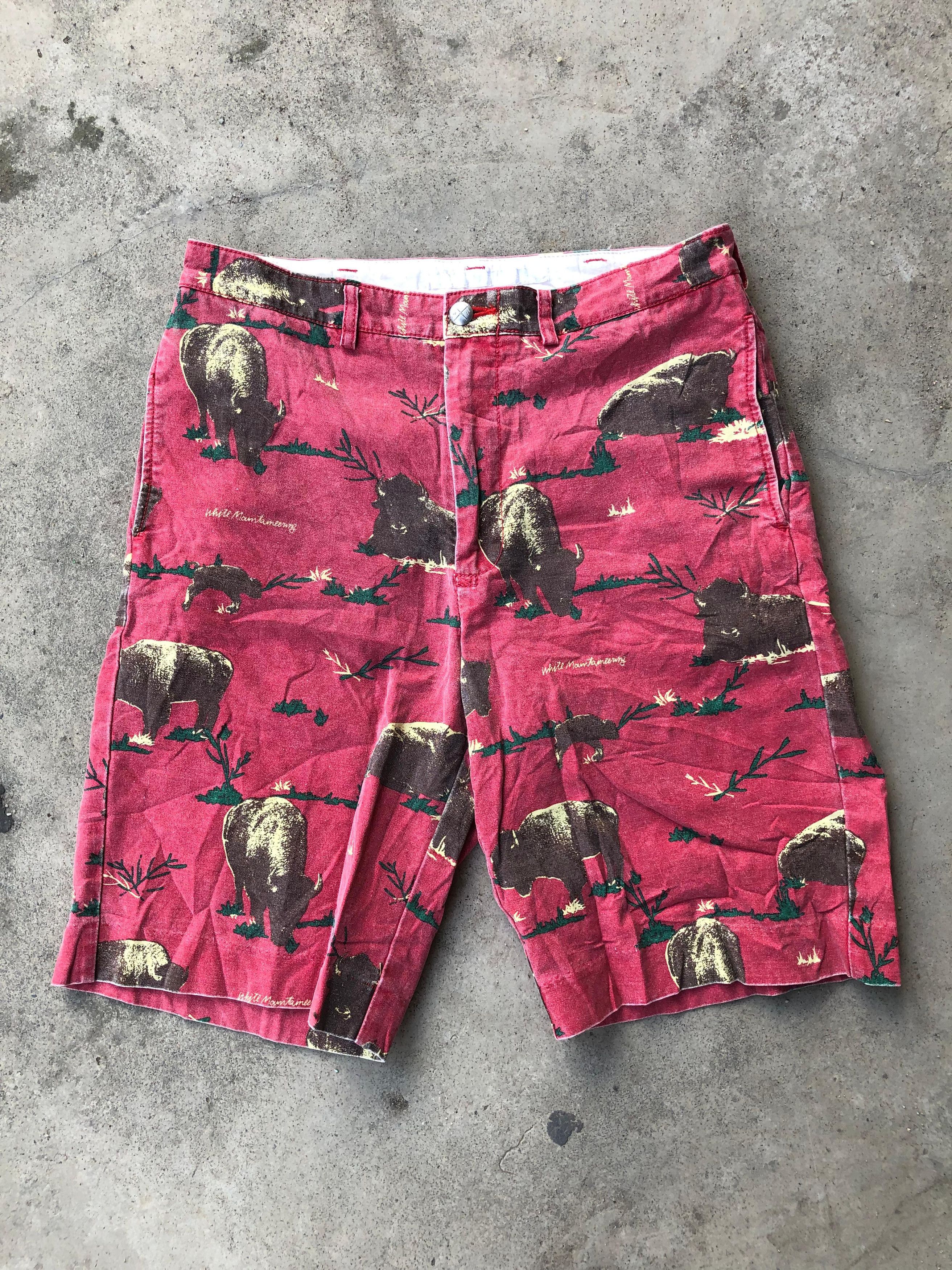 image of Engineered Garments x White Mountaineering Bear Short Pants in Red, Men's (Size 32)