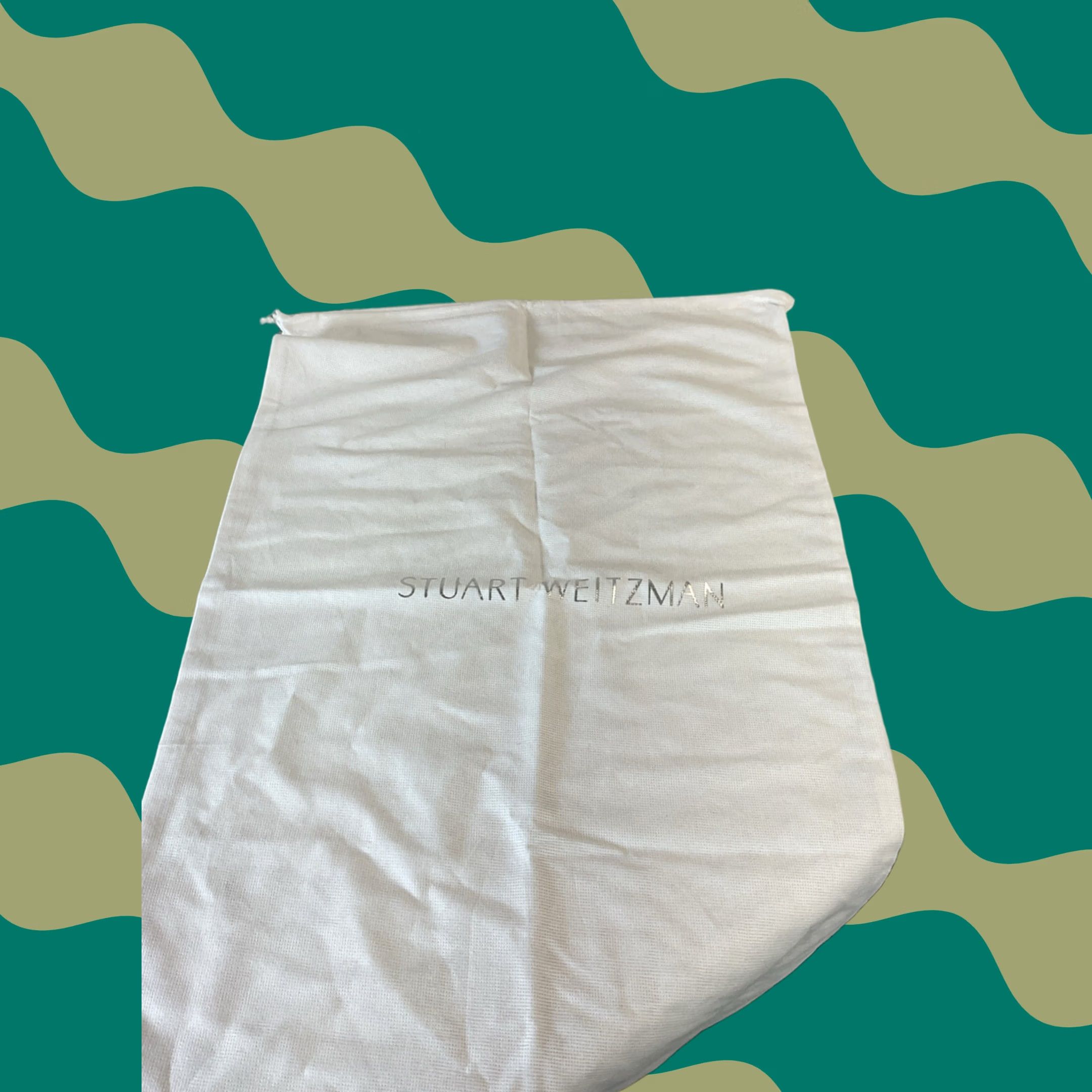 Stuart Weitzman Stuart Weitzman Drawstring Bag 22 X 16 White Silver Logo Size ONE SIZE - 1 Thumbnail