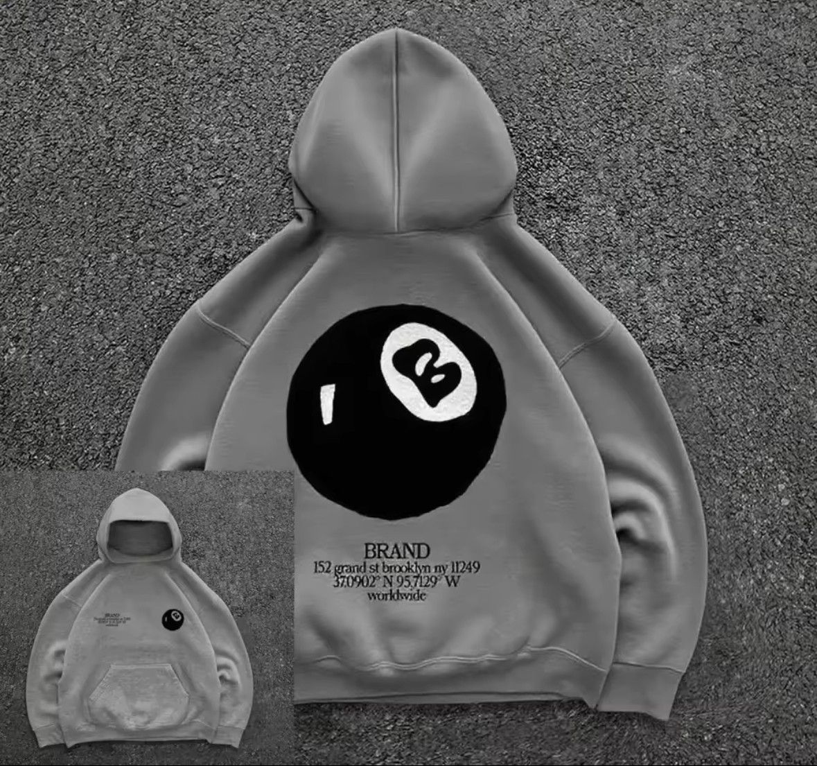 Other Fashion Punk Goth Grunge Retro 8-ball Graphic Hoodies Size US L / EU 52-54 / 3 - 1 Thumbnail