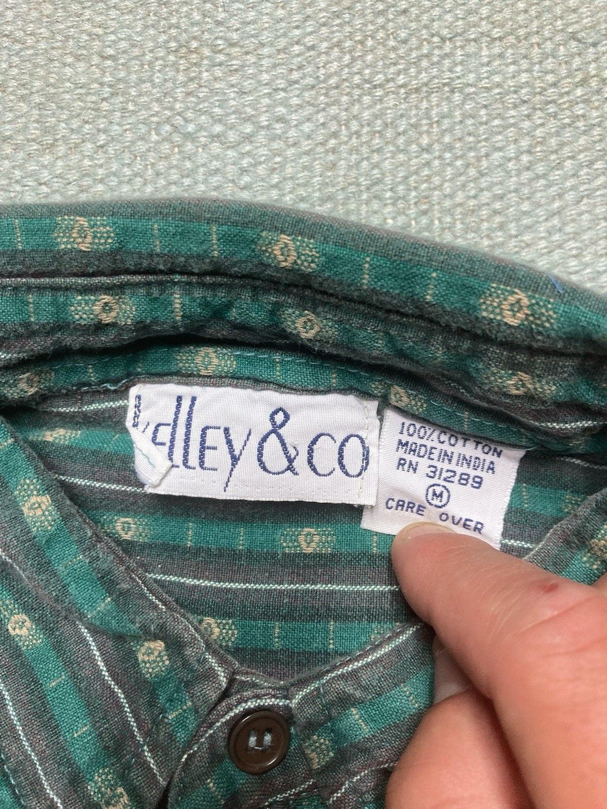 Vintage Vintage 80s button shirt aztec striped green men’s medium Size US M / EU 48-50 / 2 - 4 Thumbnail