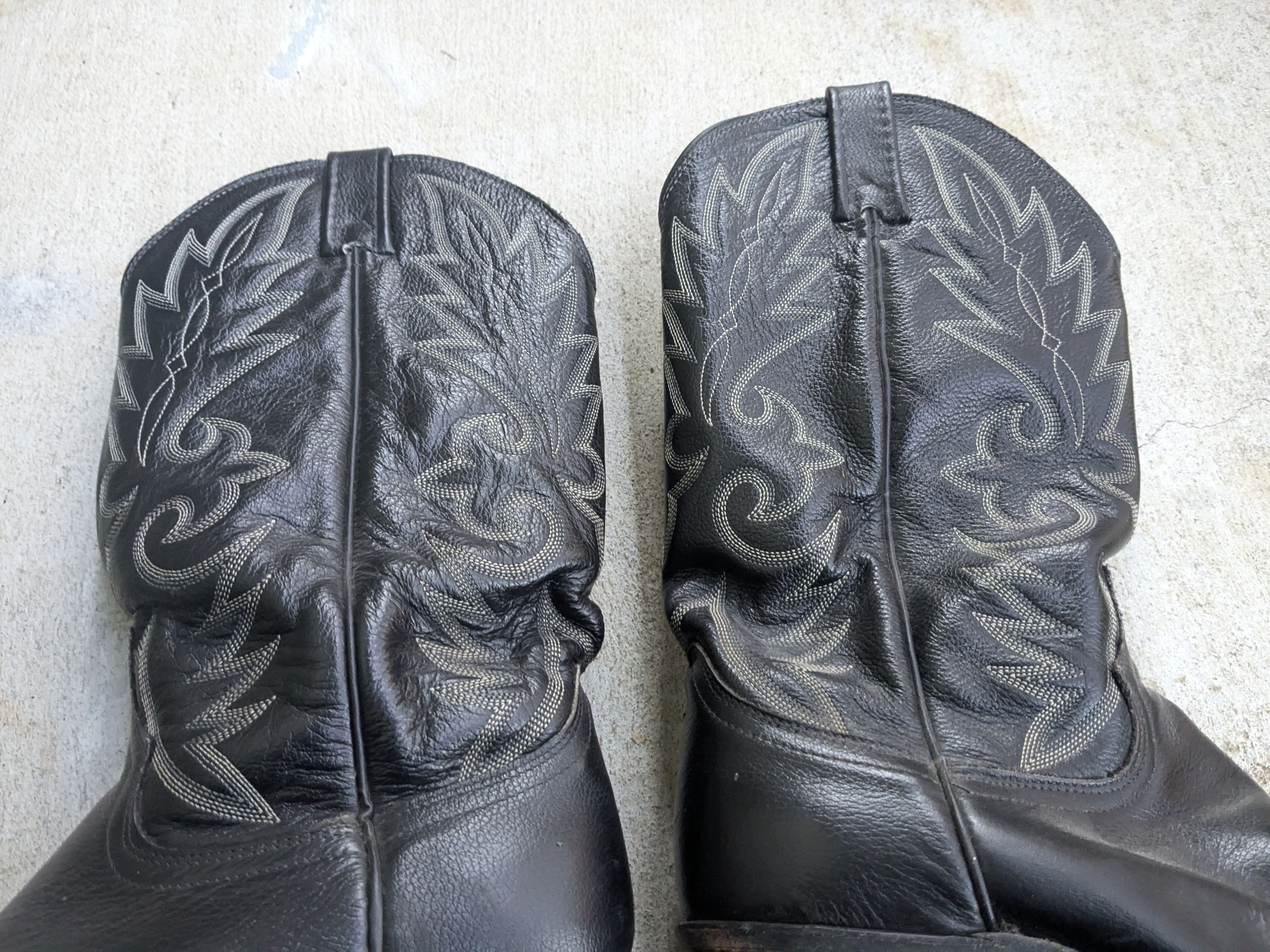 Dan Post Dan Post Cowboy Boots Black 9.5 D USA Leather Western Size US 9.5 / EU 42-43 - 6 Thumbnail