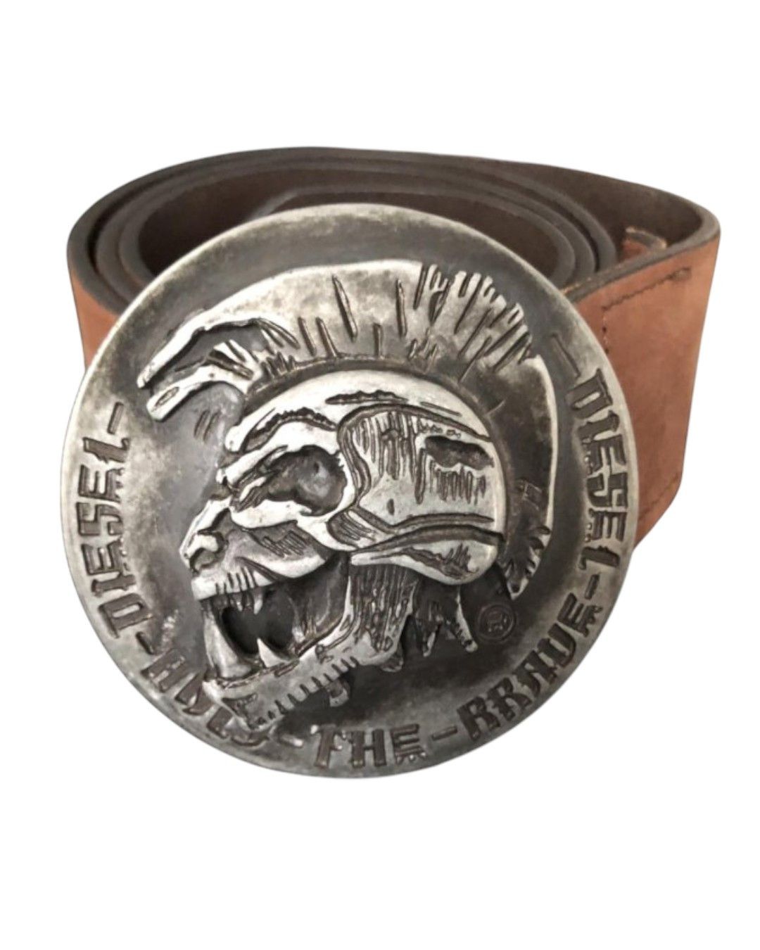 Diesel RARE SKULL BUCKLE LEATHER BELT Size ONE SIZE - 1 Thumbnail