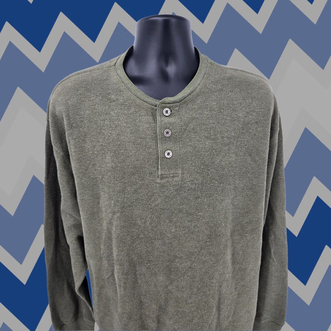Faded Glory Faded Glory Henley Shirt 2XL Green Waffle Knit Long Sleeve Hunting Camping XXL T-Shirt Mens Size US XXL / EU 58 / 5 - 1 Thumbnail