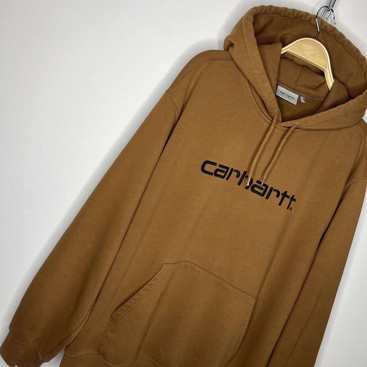 Carhartt × Carhartt Wip × Vintage Y2K Carhartt WIP Brown Box Logo Hoodie Sweatheit Size US XXL / EU 58 / 5 - 3 Thumbnail