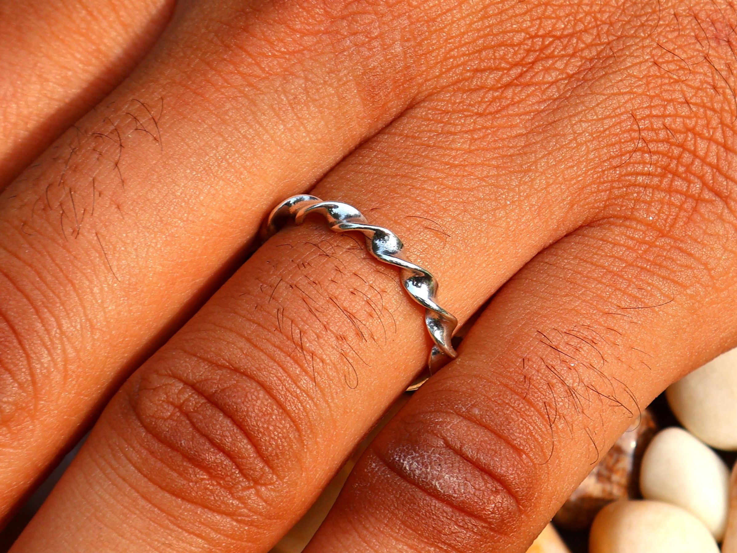 Handmade Twisted Wire Ring, Handmade Dainty Ring, 925 Sterling Silver Size ONE SIZE - 7 Thumbnail