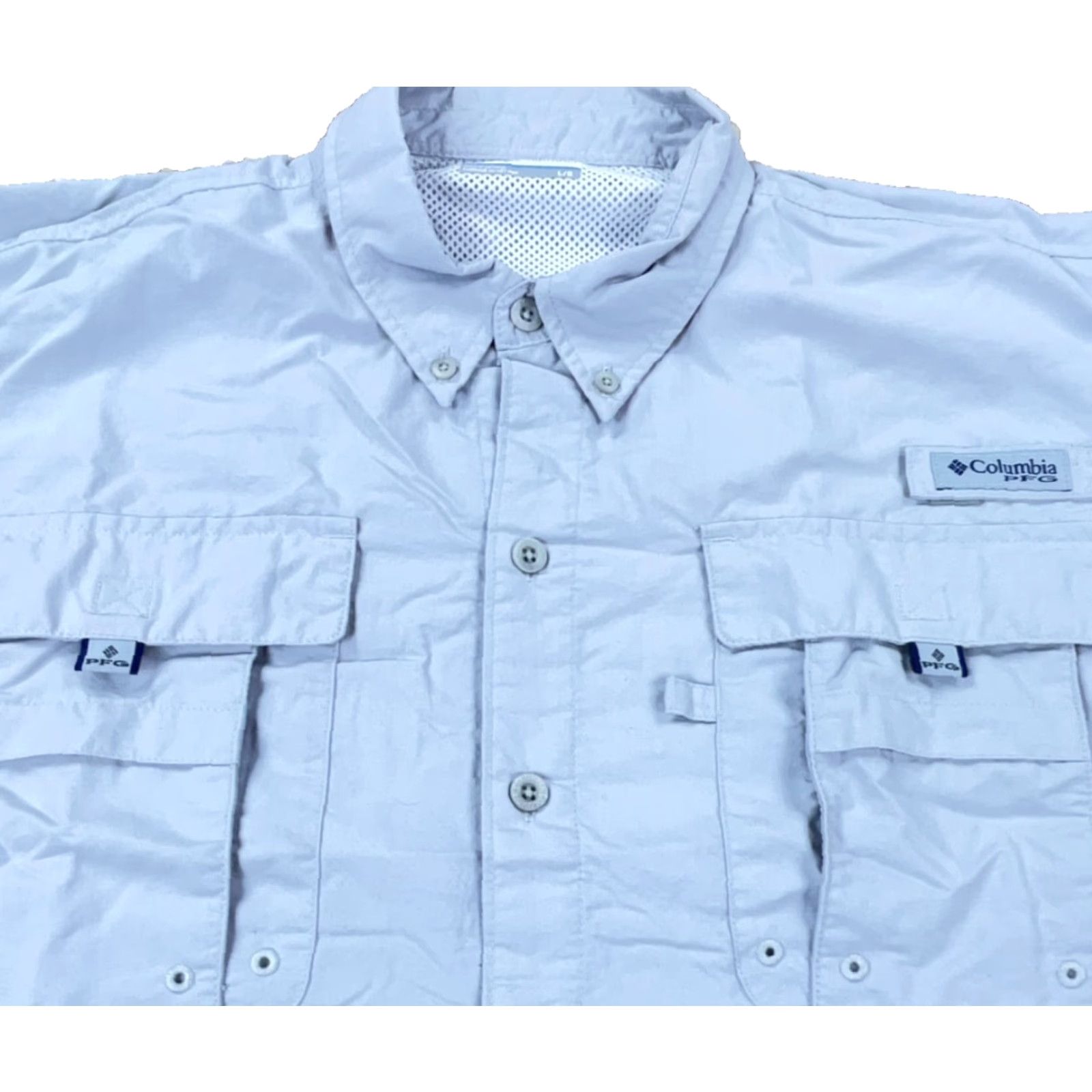 Vintage Columbia PFG Shirt Men XL Gray Button-Up Nylon Outdoor Camping Utility Tactical Convenience Size US XL / EU 56 / 4 - 2 Thumbnail