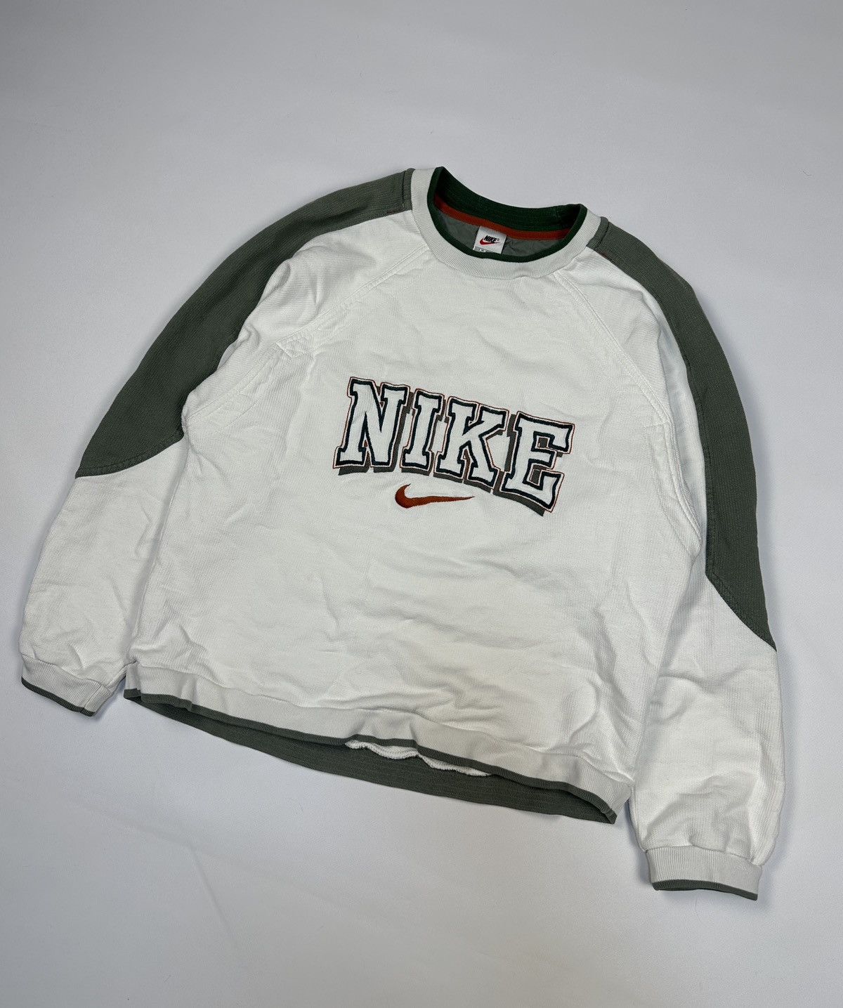 image of Y2K Vintage Nike Big Logo Sweatshirt Very 90's VTG Style in White, Men's (Size Medium)