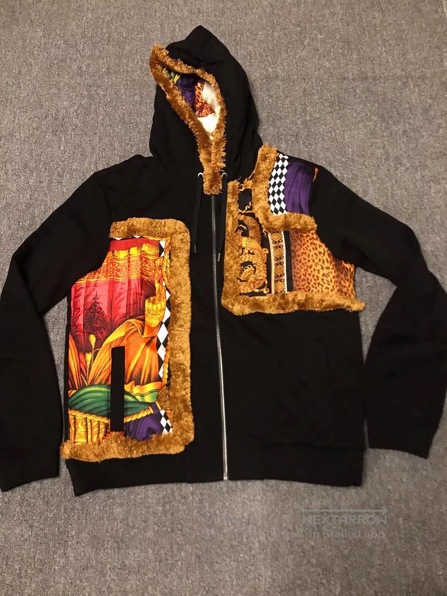 Versace Black XXL Hoodie with Embroidered & Patterned Panels. Size US XXL / EU 58 / 5 - 3 Thumbnail