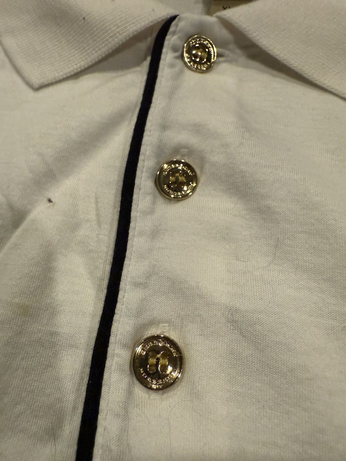 Burberry Burberry Men’s White Polo Gold Accents Size US M / EU 48-50 / 2 - 3 Thumbnail