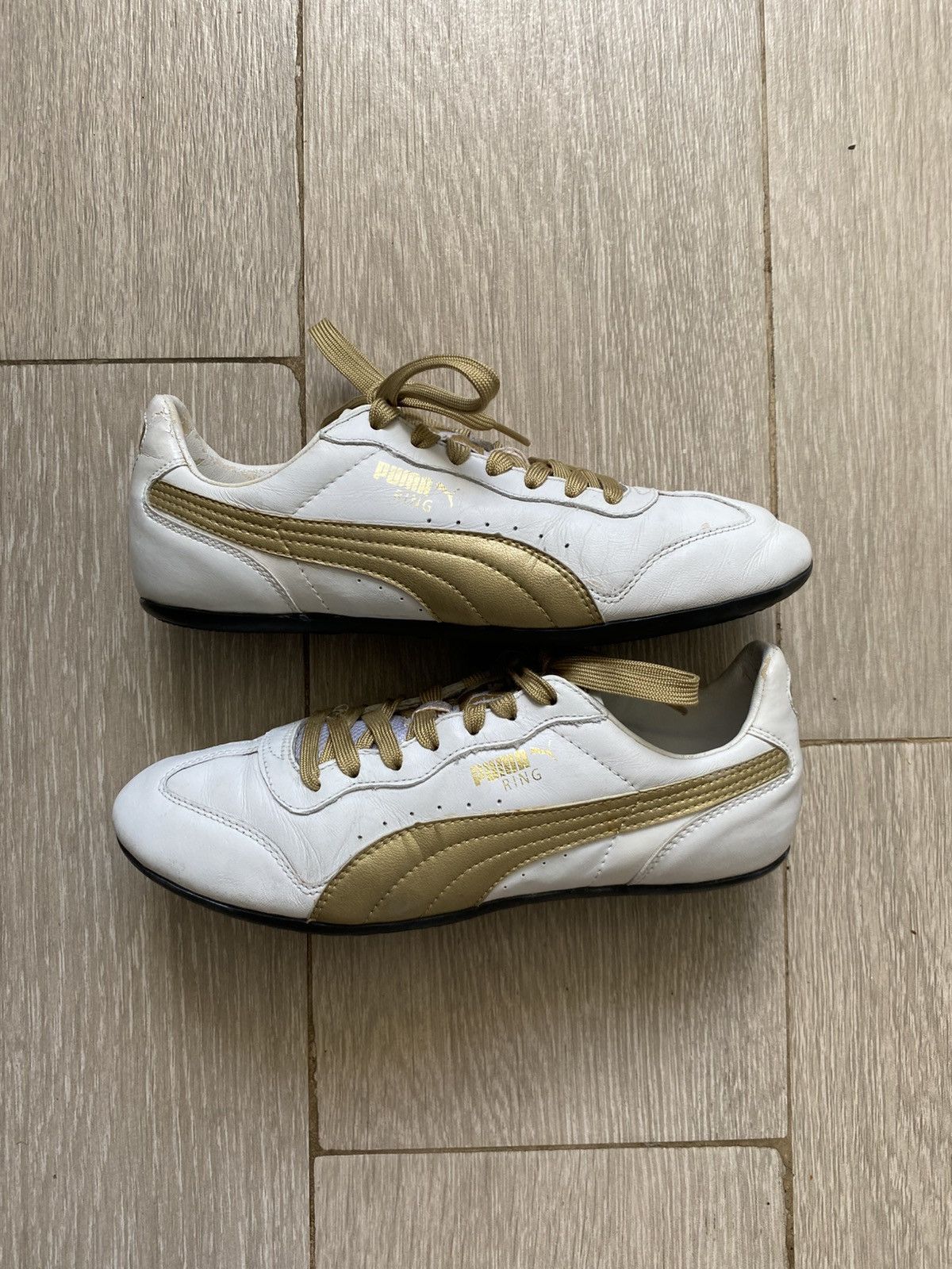 Puma PUMA SPPEEDCAT SNEAKERS WHITE&GOLD Y2K RAP Size US 8 / IT 38 - 1 Thumbnail