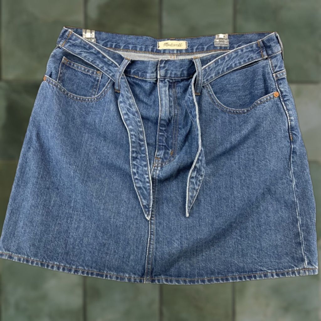 Madewell Madewell Women's Denim Skirt Mini 32 Blue Straight Casual Summer Boho Pockets Size 24" / US 00 / IT 34 - 1 Thumbnail