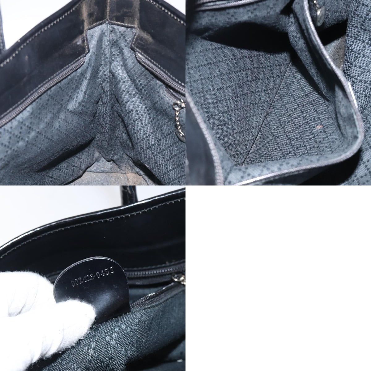 Gucci GUCCI Tote Bag Nylon Leather Black Silver 002 123 002 123 Size ONE SIZE - 12 Thumbnail