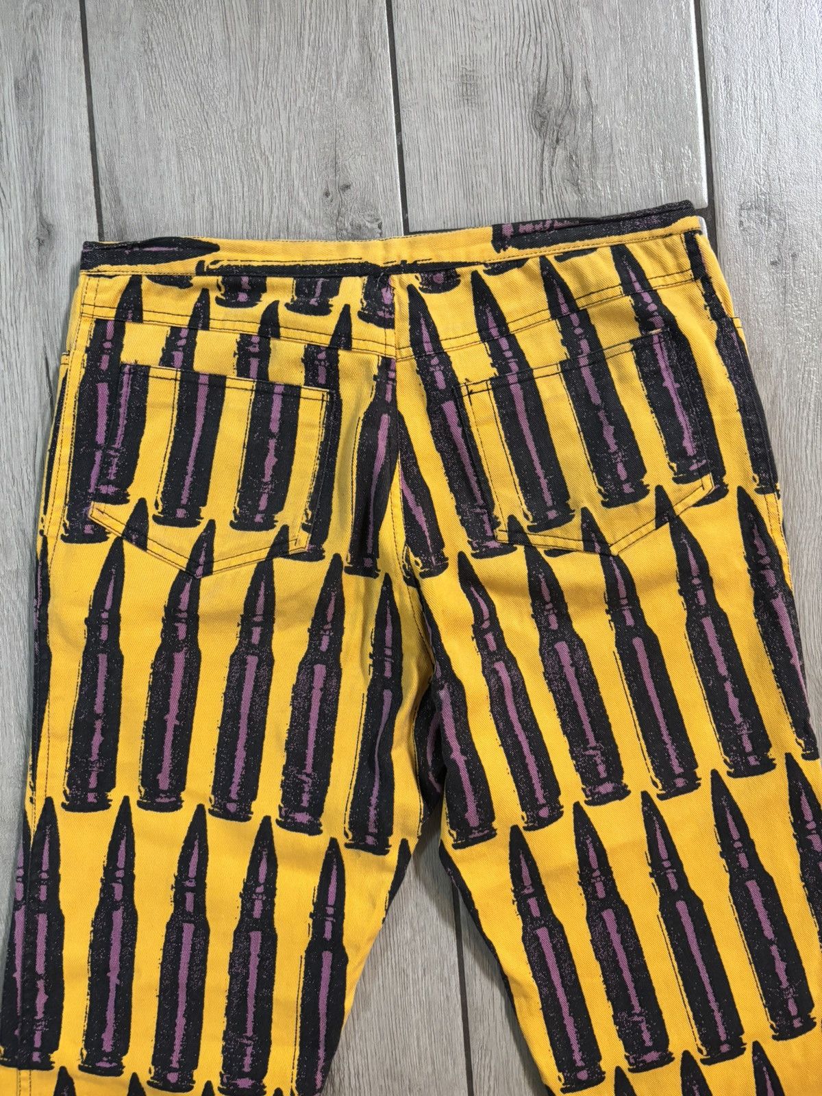 Stephen Sprouse Vintage FW88 Stephen Sprouse Bullet Print Denim Jeans Yellow Size US 34 / EU 50 - 18 Thumbnail
