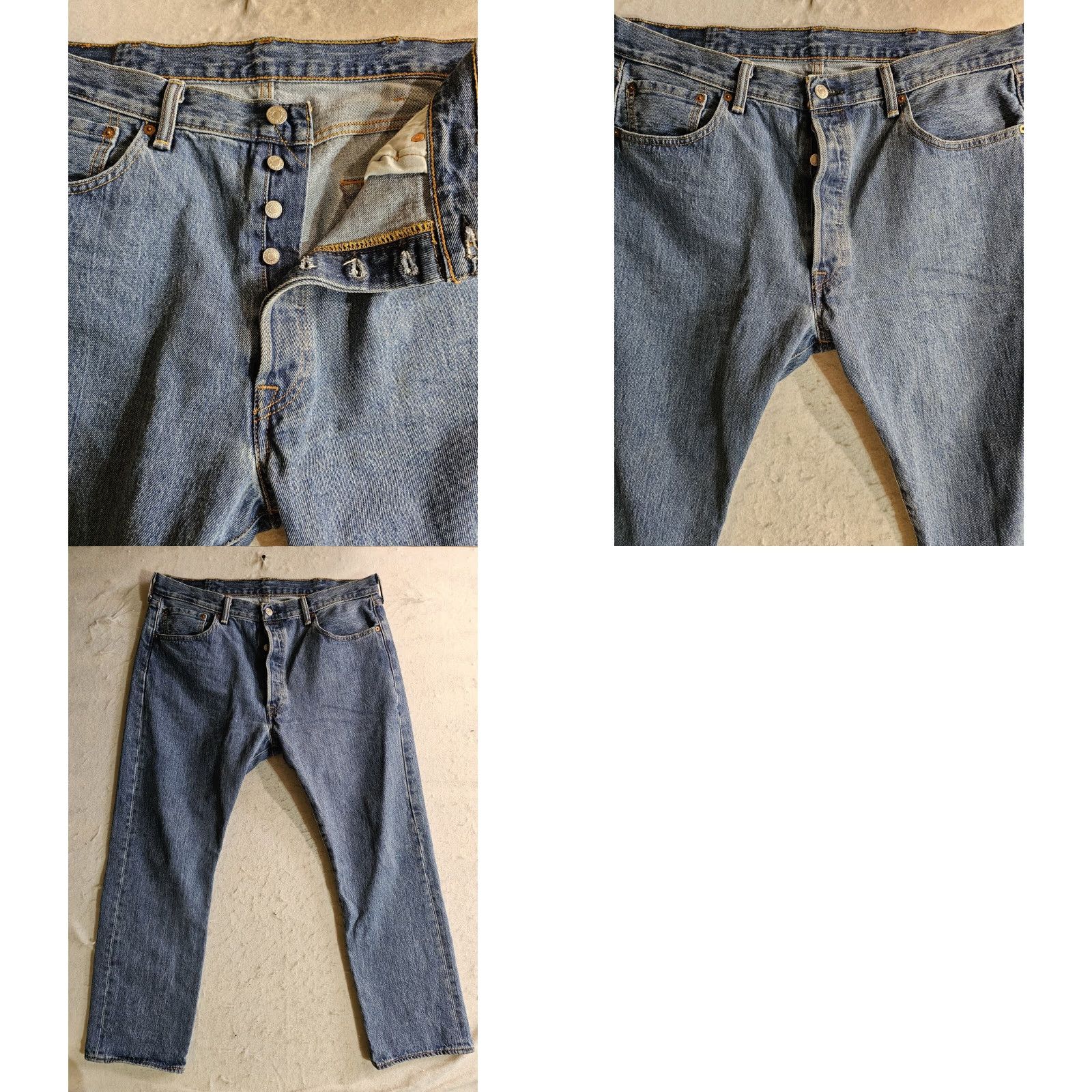 Levi's VINTAGE Levi 501 XX Jeans Men Blue Medium Wash Denim Cotton Y2K 2000s 38x30 Regular Mens Jeans Size US 38 / EU 54 - 8 Thumbnail